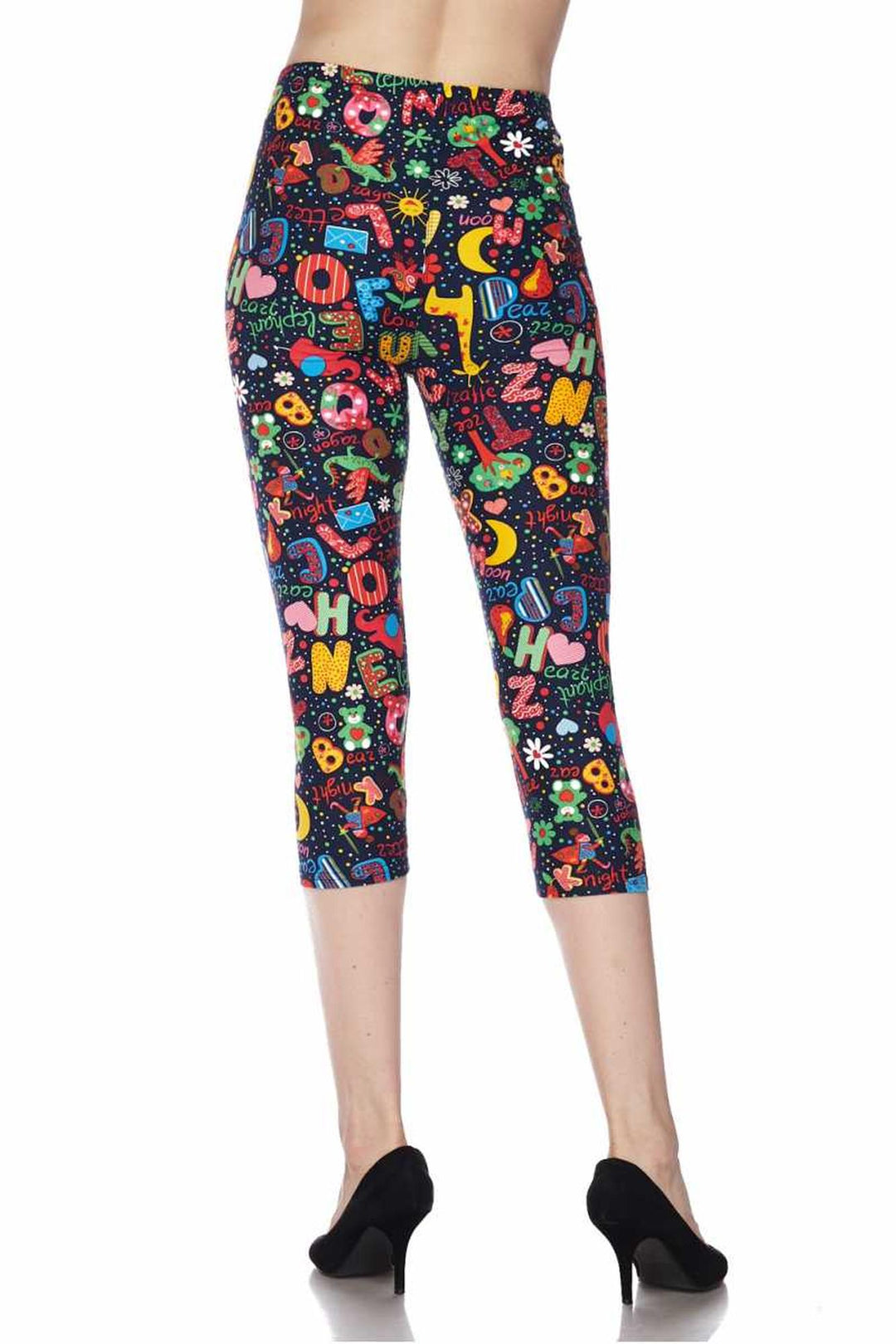 Wholesale Buttery Smooth Animal Letters Plus Size Capris