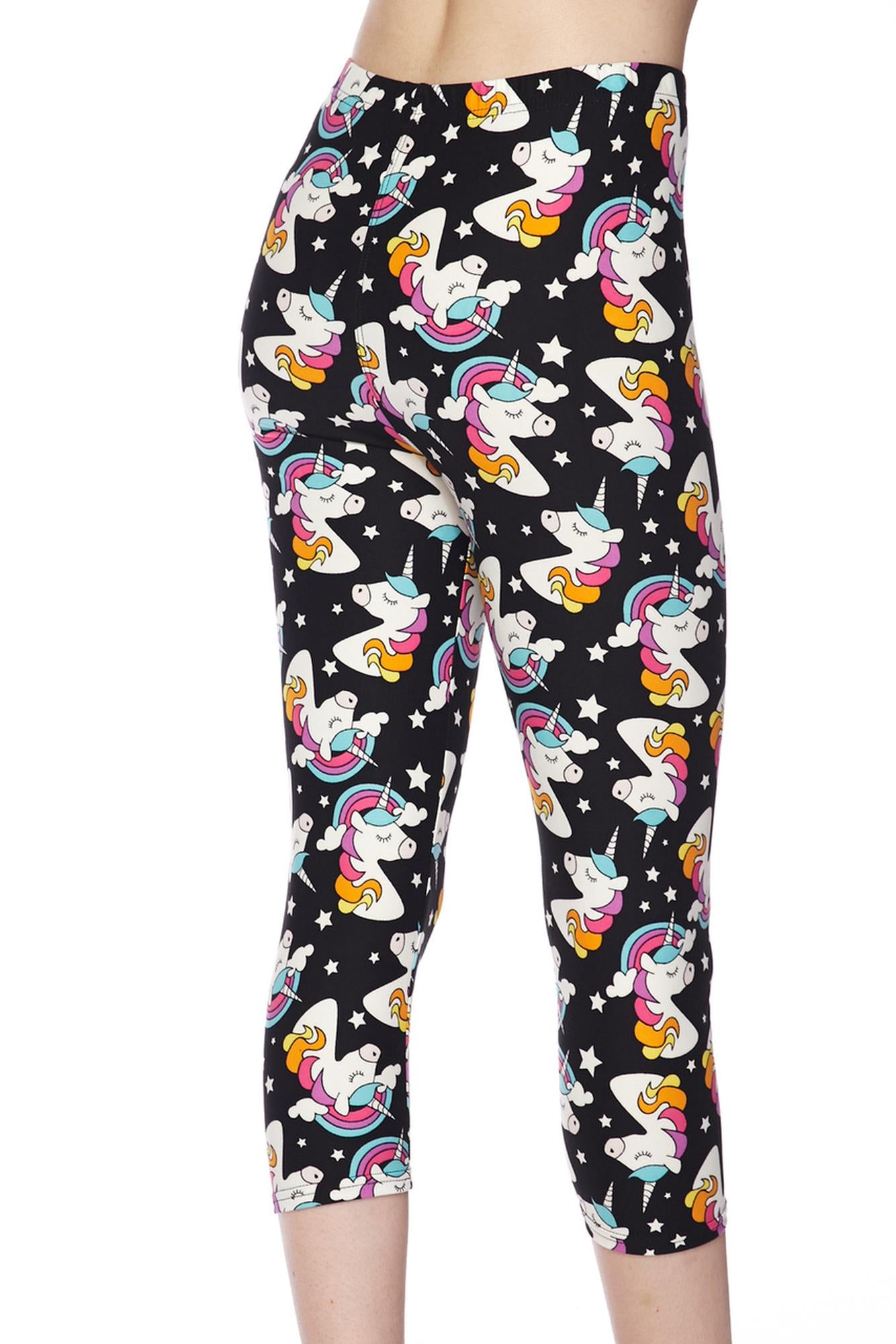 Wholesale Buttery Soft Dreaming Unicorns Plus Size Capris