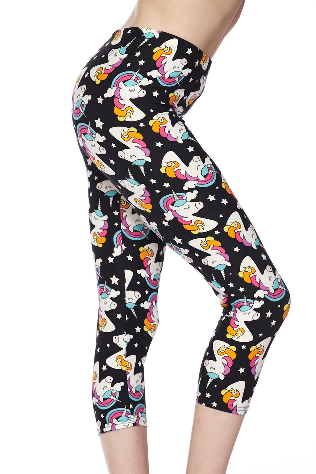 Wholesale Buttery Soft Dreaming Unicorns Plus Size Capris