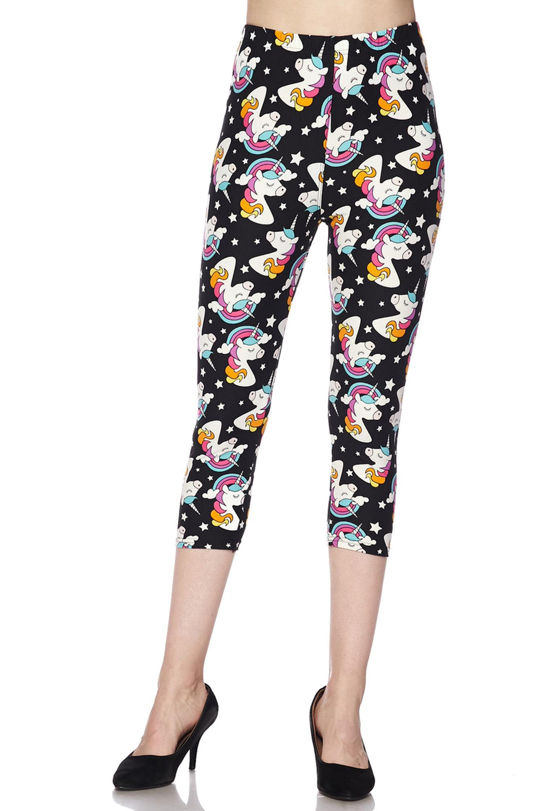 Wholesale Buttery Soft Dreaming Unicorns Plus Size Capris