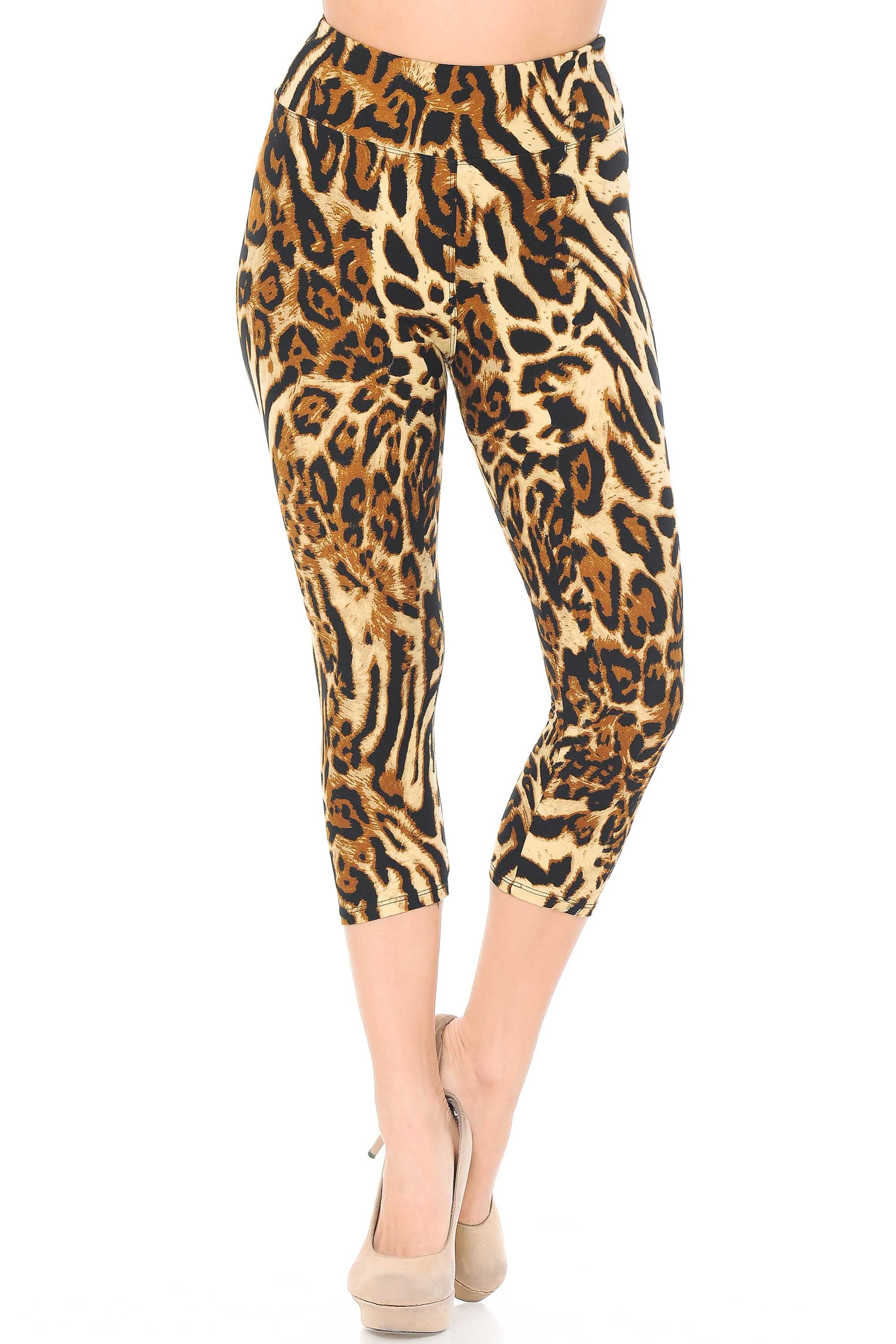 Wholesale Buttery Smooth Predator Leopard High Waisted Capris - 3 Inches