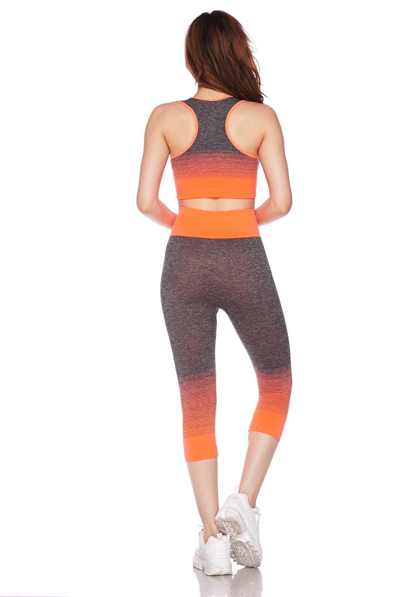 Wholesale Premium 2 Color Ombre Sport Bra and Capri Set
