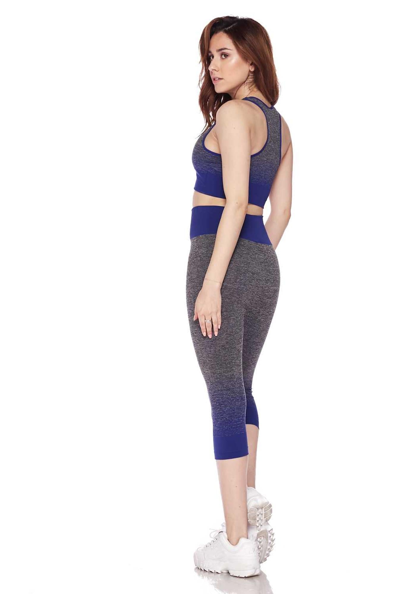 Wholesale Premium 2 Color Ombre Sport Bra and Capri Set