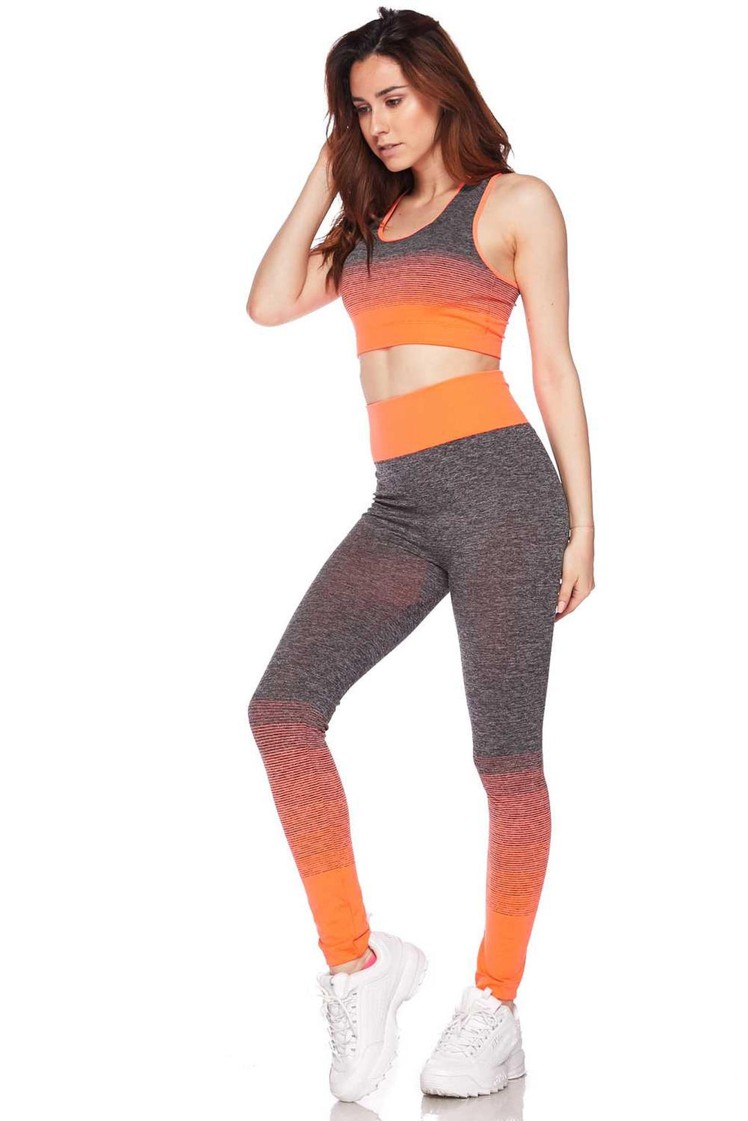 Wholesale Premium 2 Color Ombre Sport Bra and Legging Set