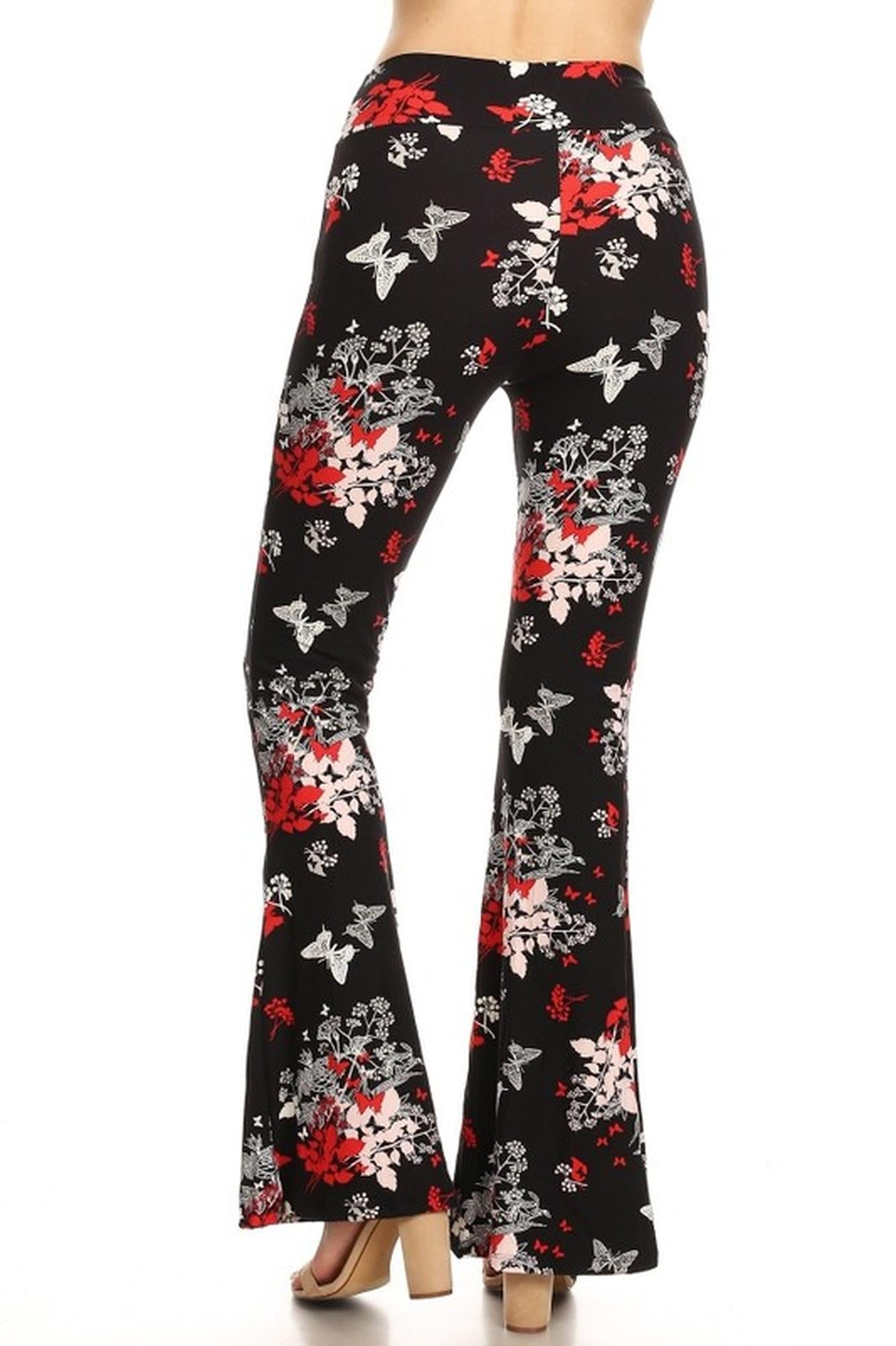 Wholesale Buttery Smooth Butterfly Bloom Bell Bottom Leggings
