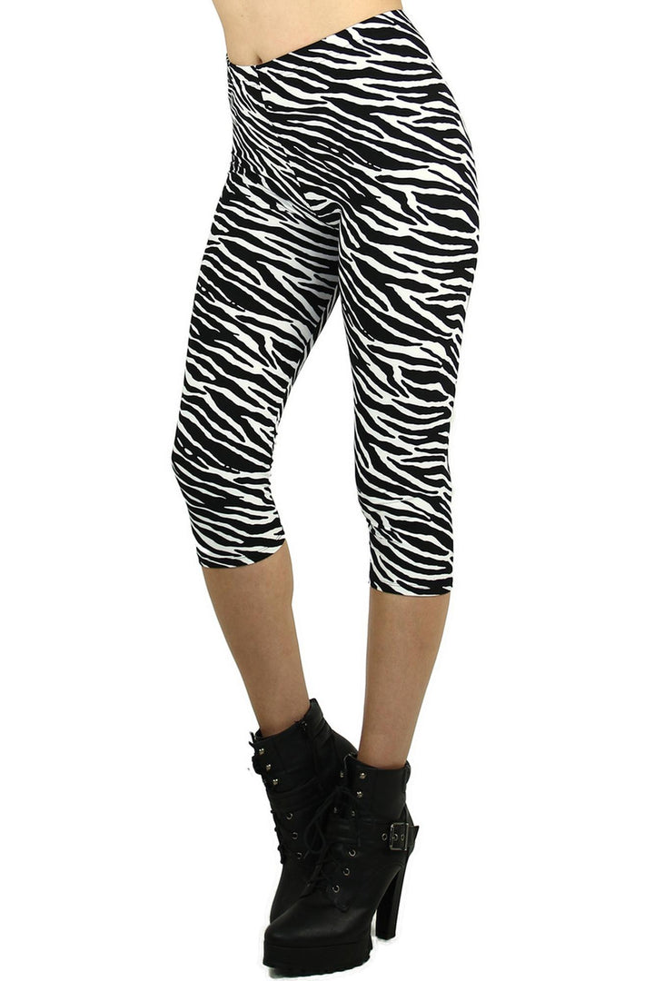 Wholesale Buttery Soft Zebra Print Capris