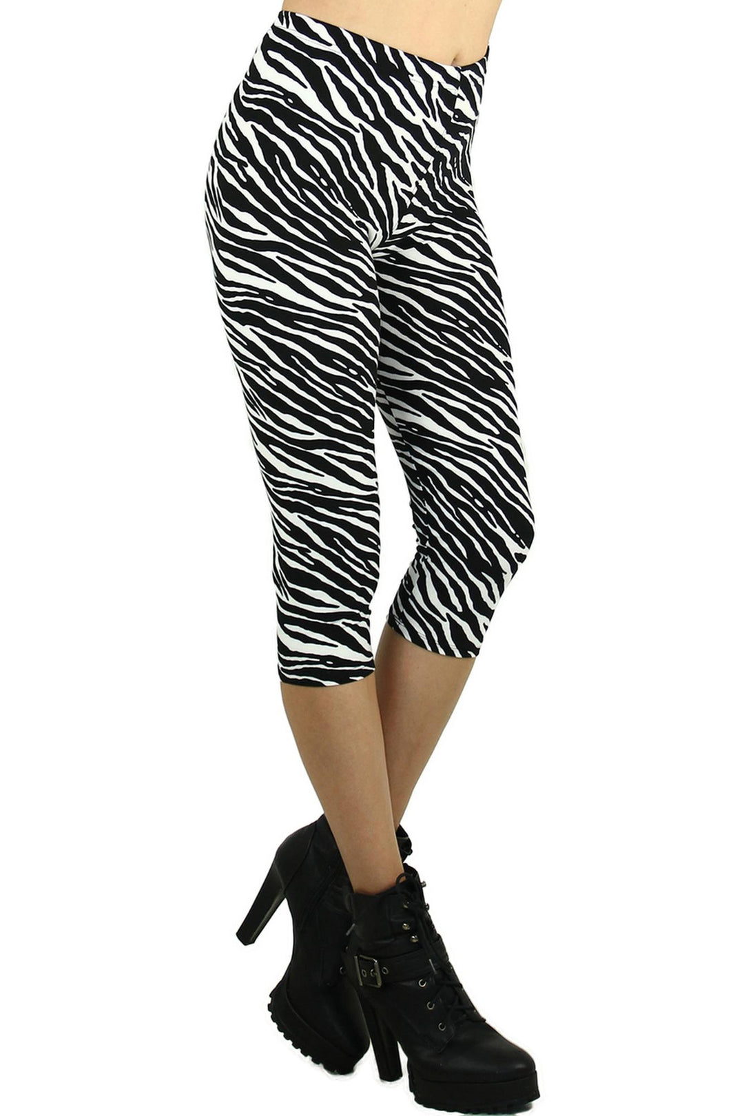 Wholesale Buttery Soft Zebra Print Capris