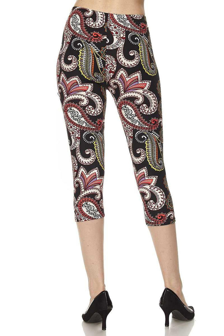 Wholesale Buttery Smooth Raspberry Paisley Capris