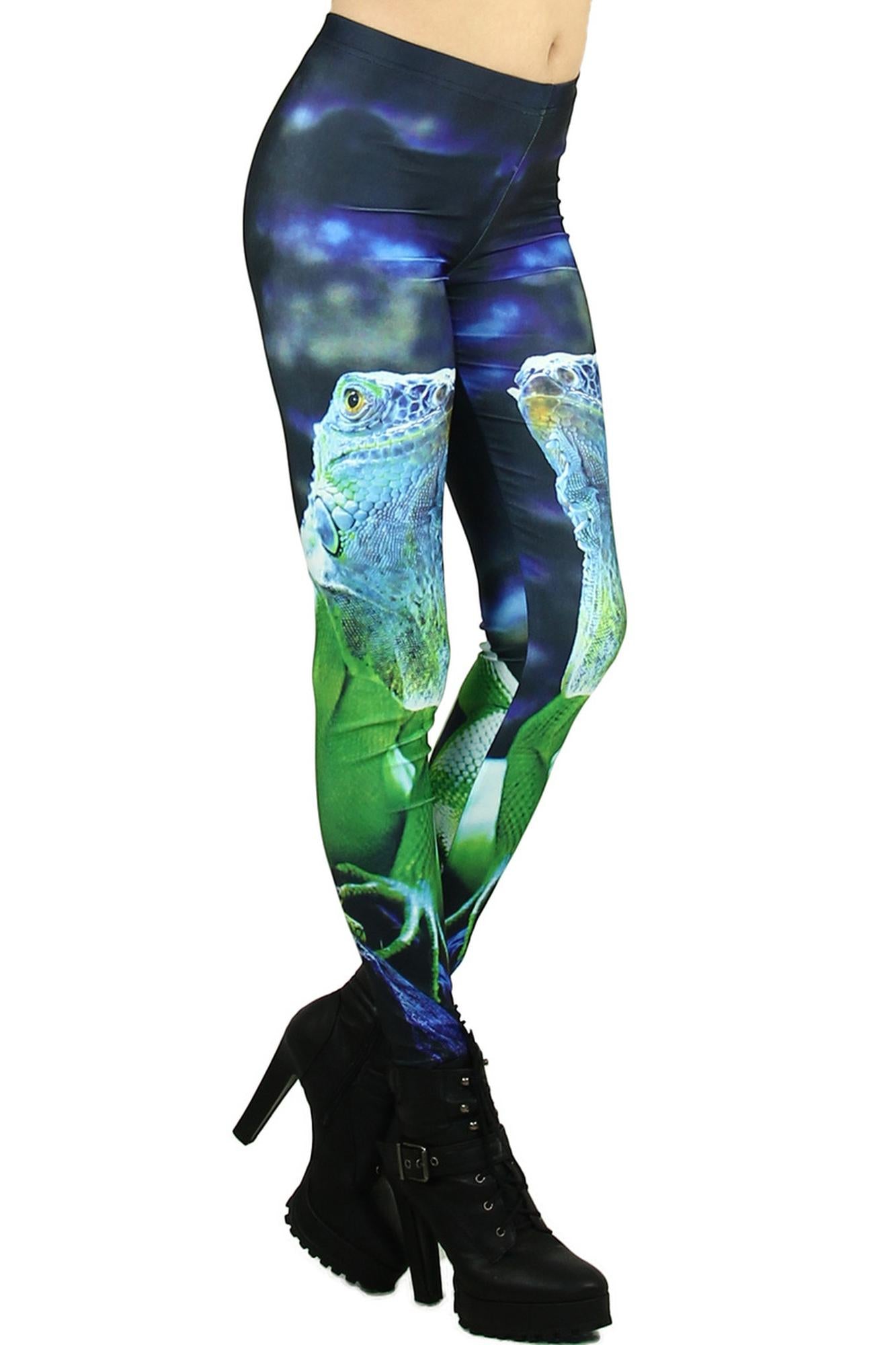 Wholesale Premium Graphic Print Iguana Leggings