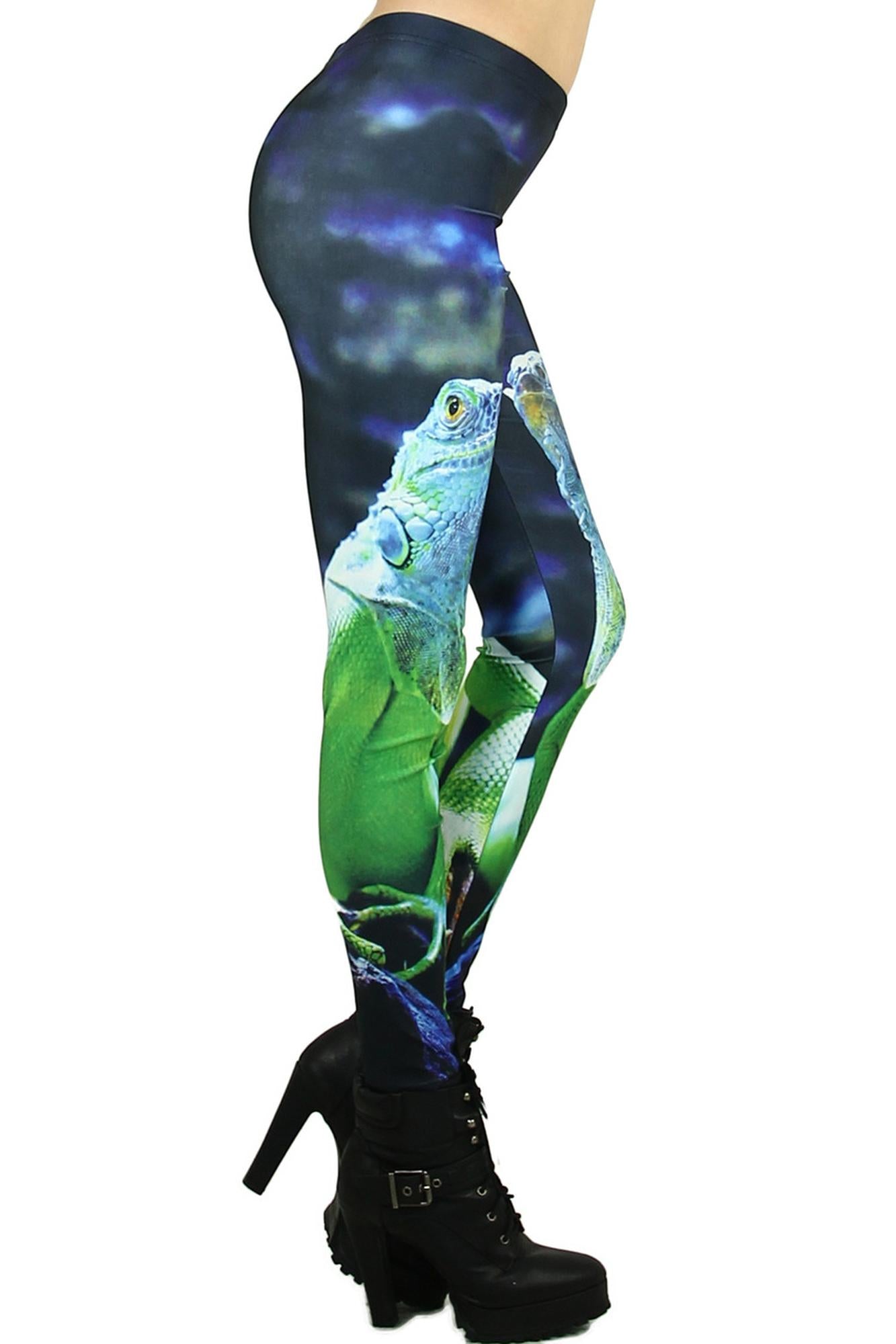 Wholesale Premium Graphic Print Iguana Leggings