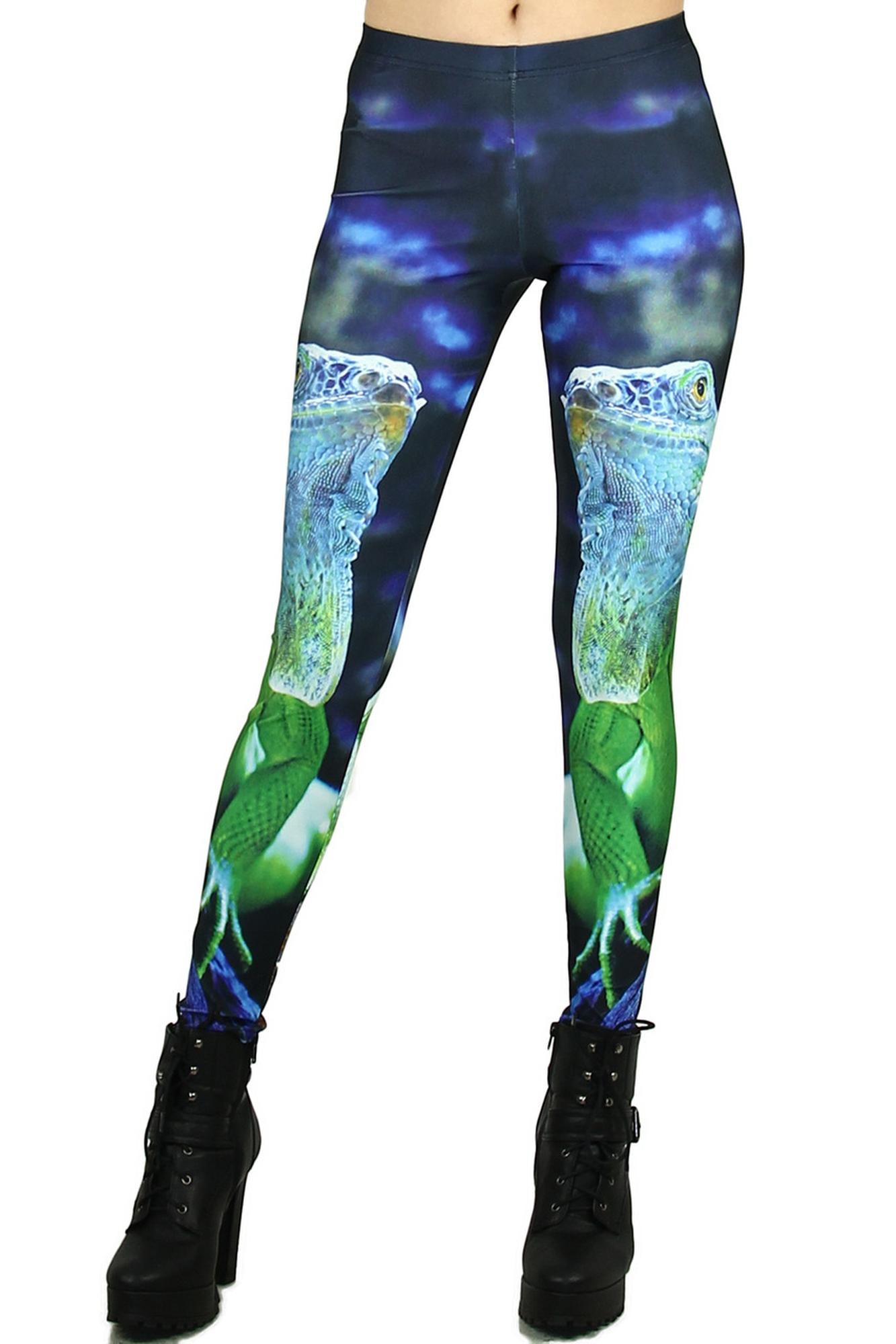Wholesale Premium Graphic Print Iguana Leggings