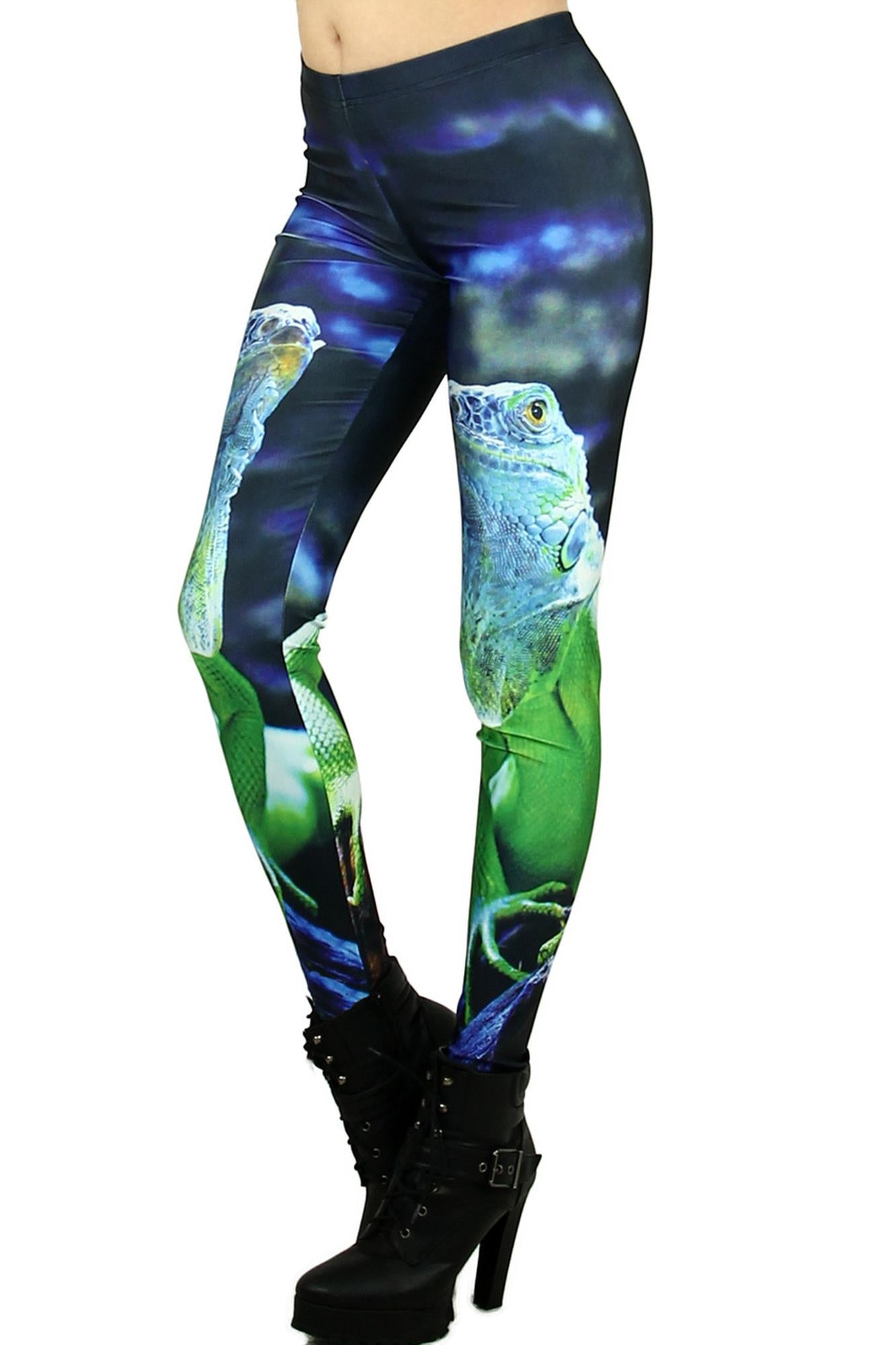 Wholesale Premium Graphic Print Iguana Leggings