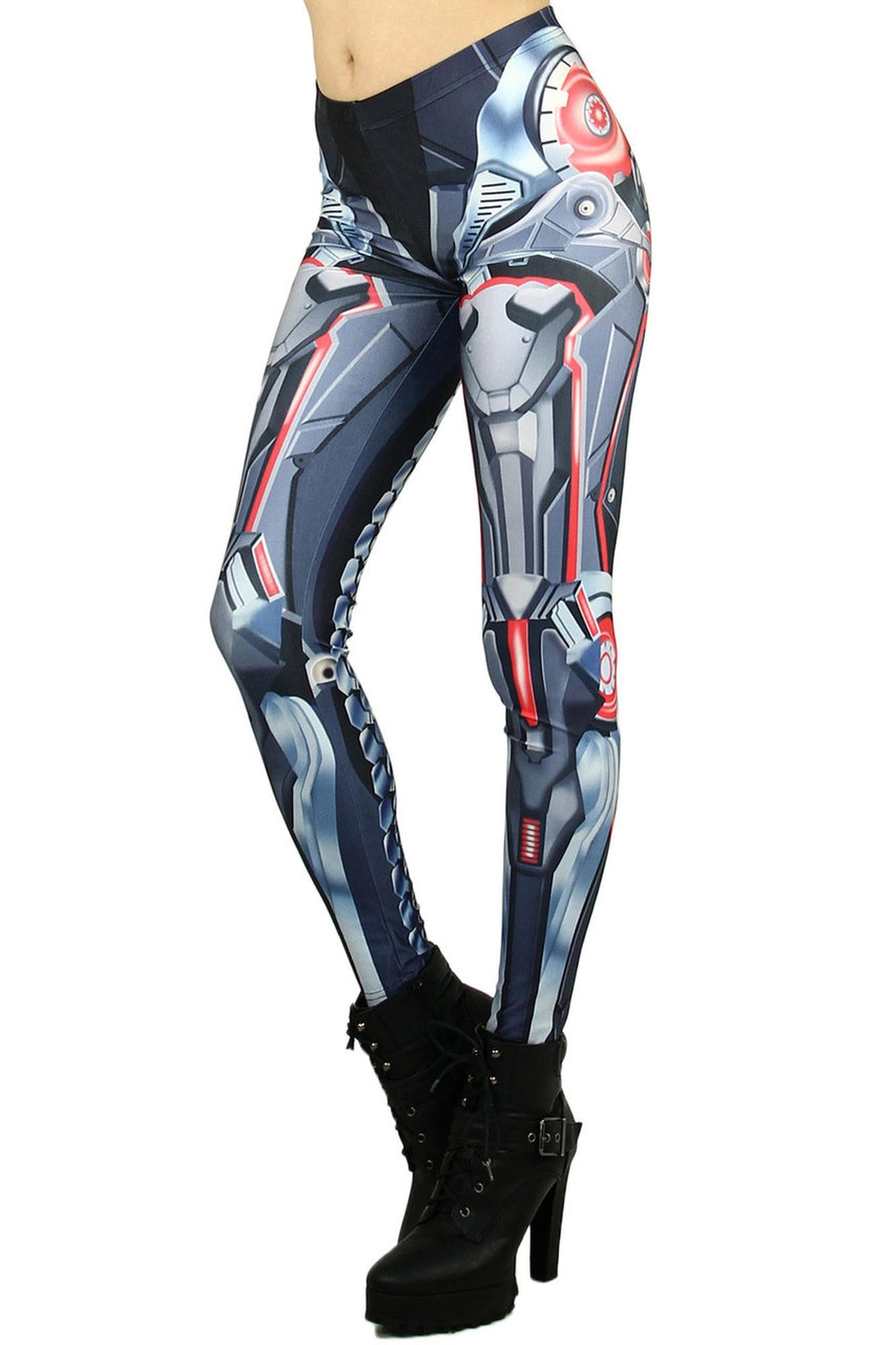 Wholesale Premium Graphic Mecha Robotic Leggings