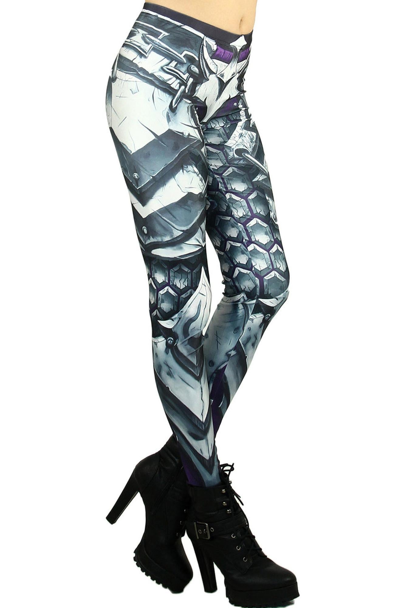 Wholesale Premium Graphic Chunky Plate Armor Leggings