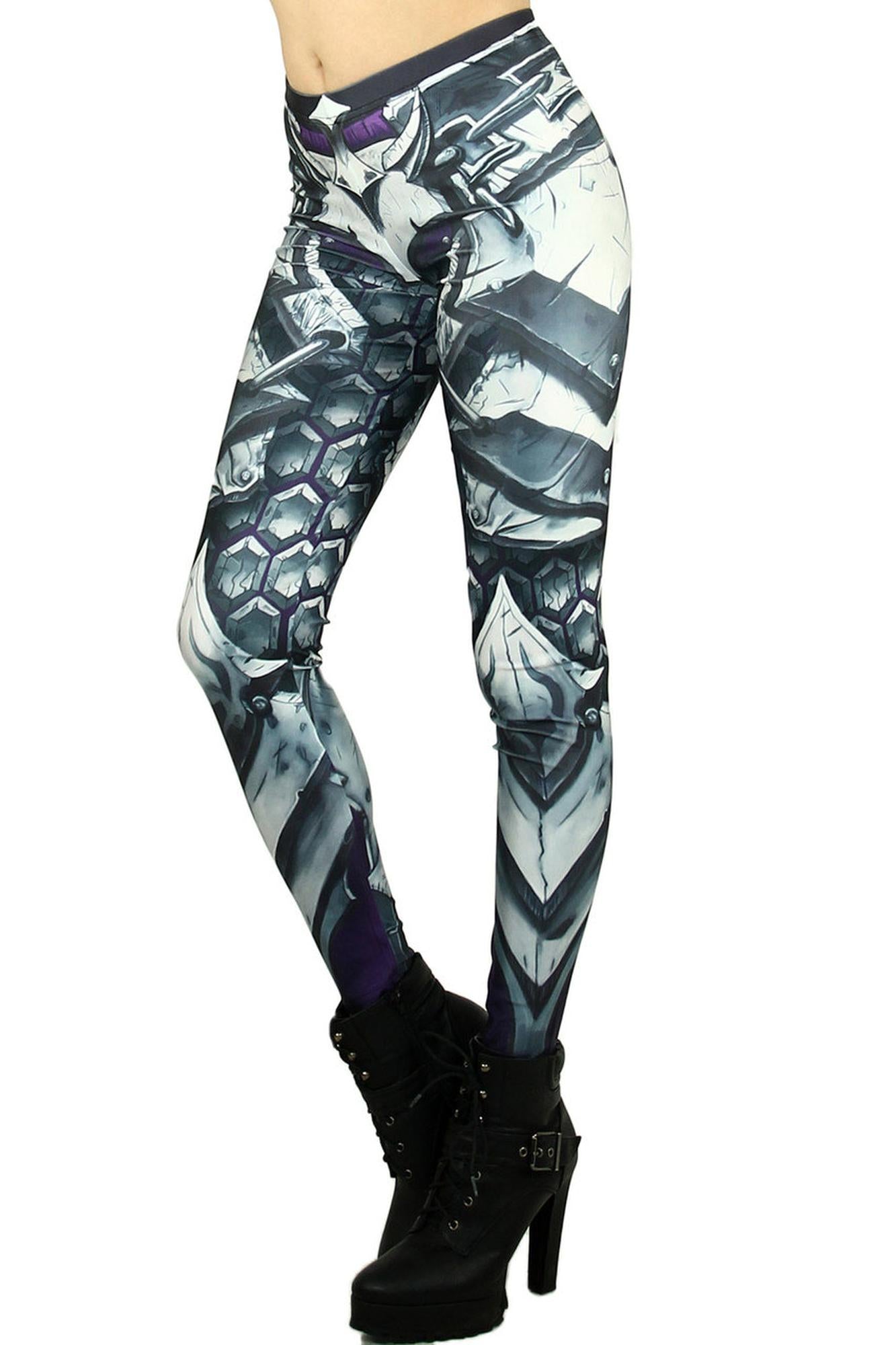 Wholesale Premium Graphic Chunky Plate Armor Leggings