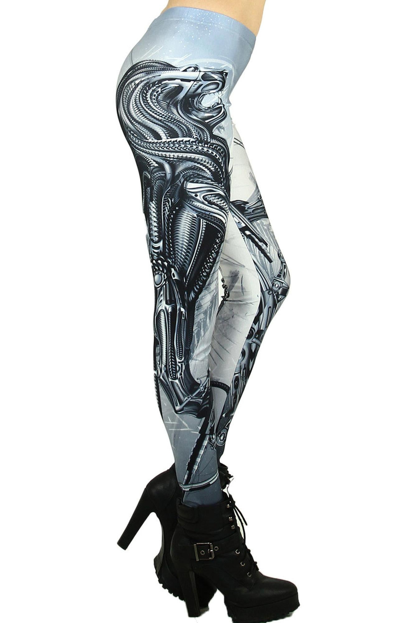 Wholesale Graphic Printed Cyborg Lion Leggings