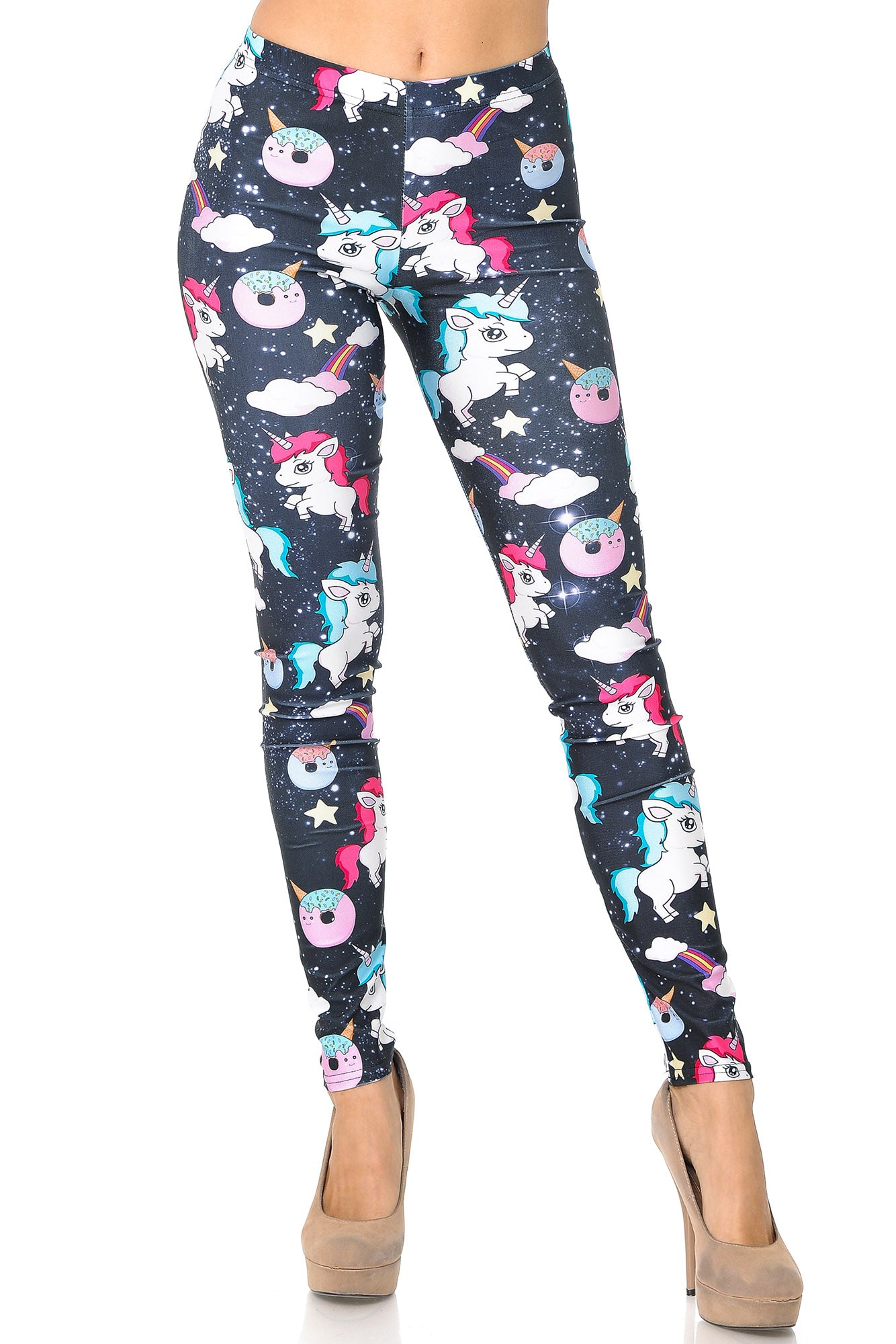 Wholesale Graphic Print Unicorn Rainbow and Treats Leggings