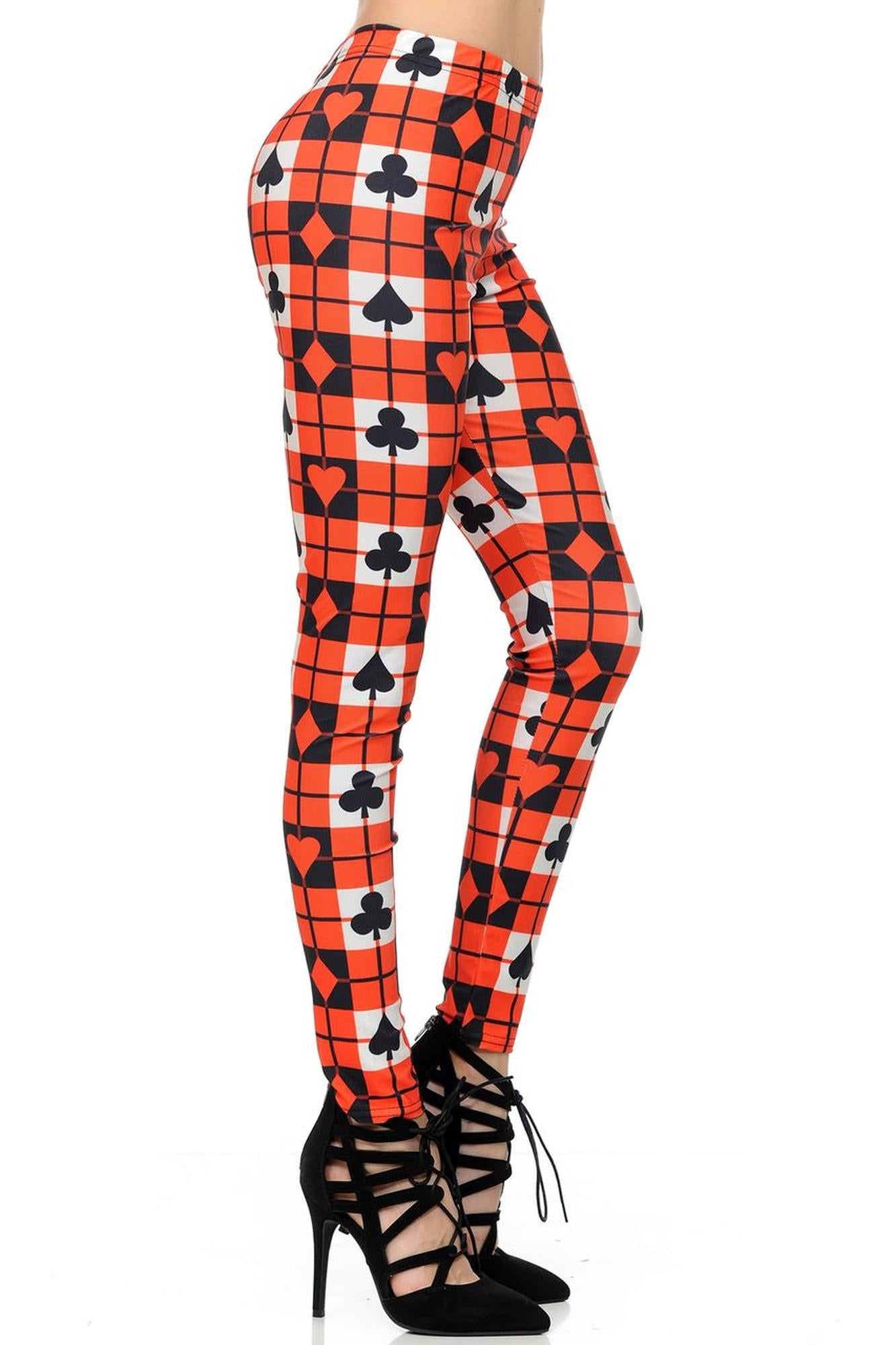 Wholesale Graphic Print Playing Card Leggings