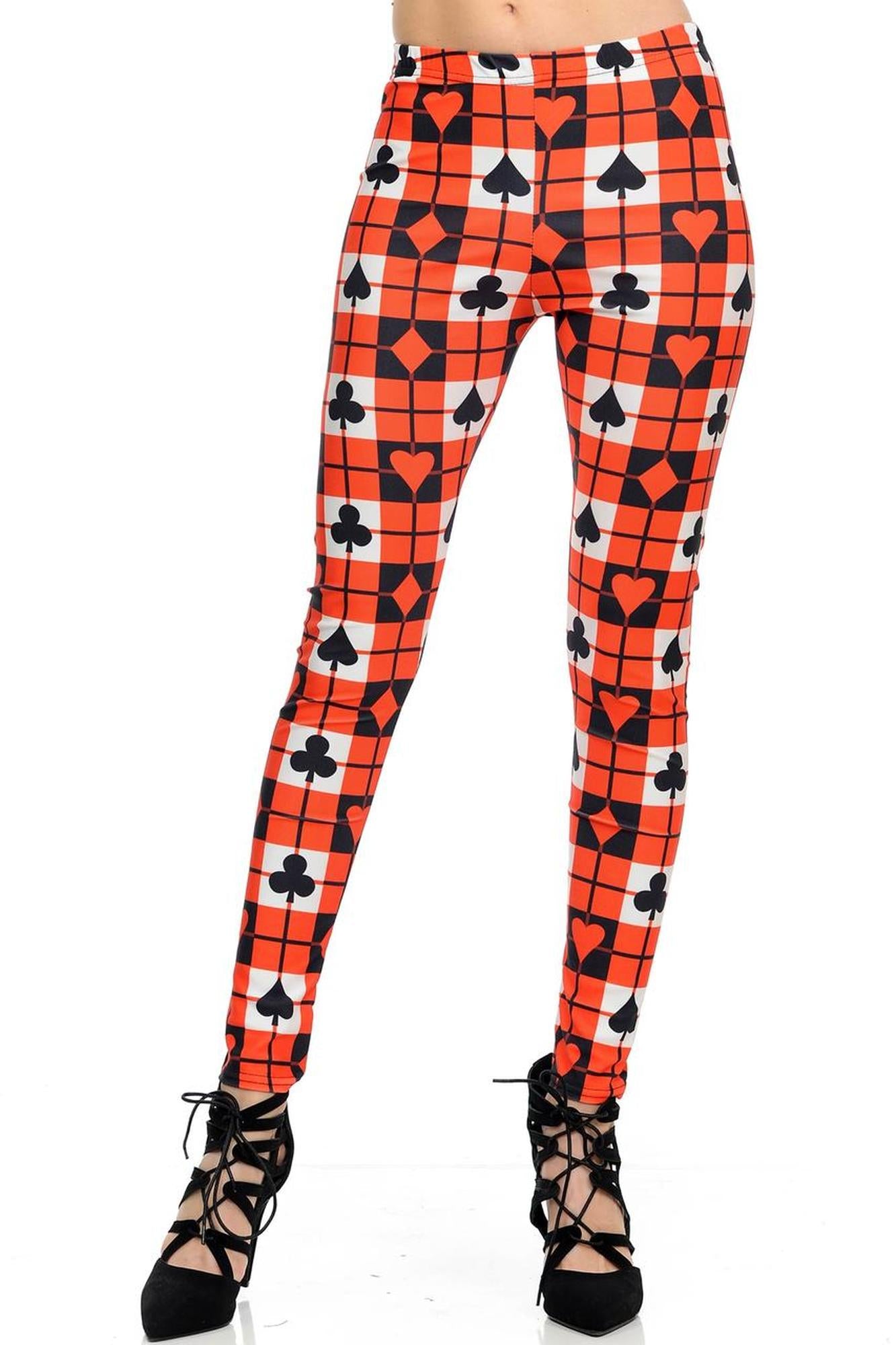 Wholesale Graphic Print Playing Card Leggings