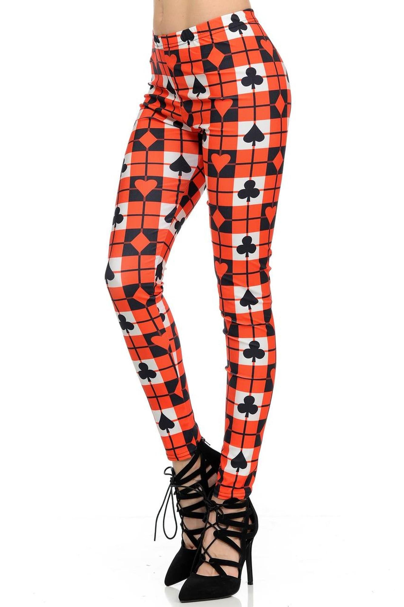 Wholesale Graphic Print Playing Card Leggings