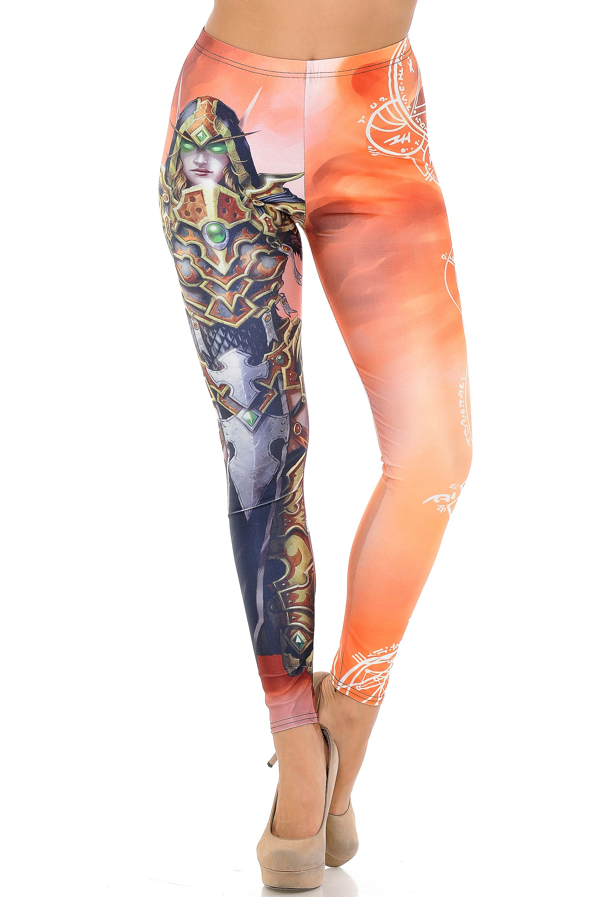 Wholesale Graphic Print Female Elf Warrior Leggings