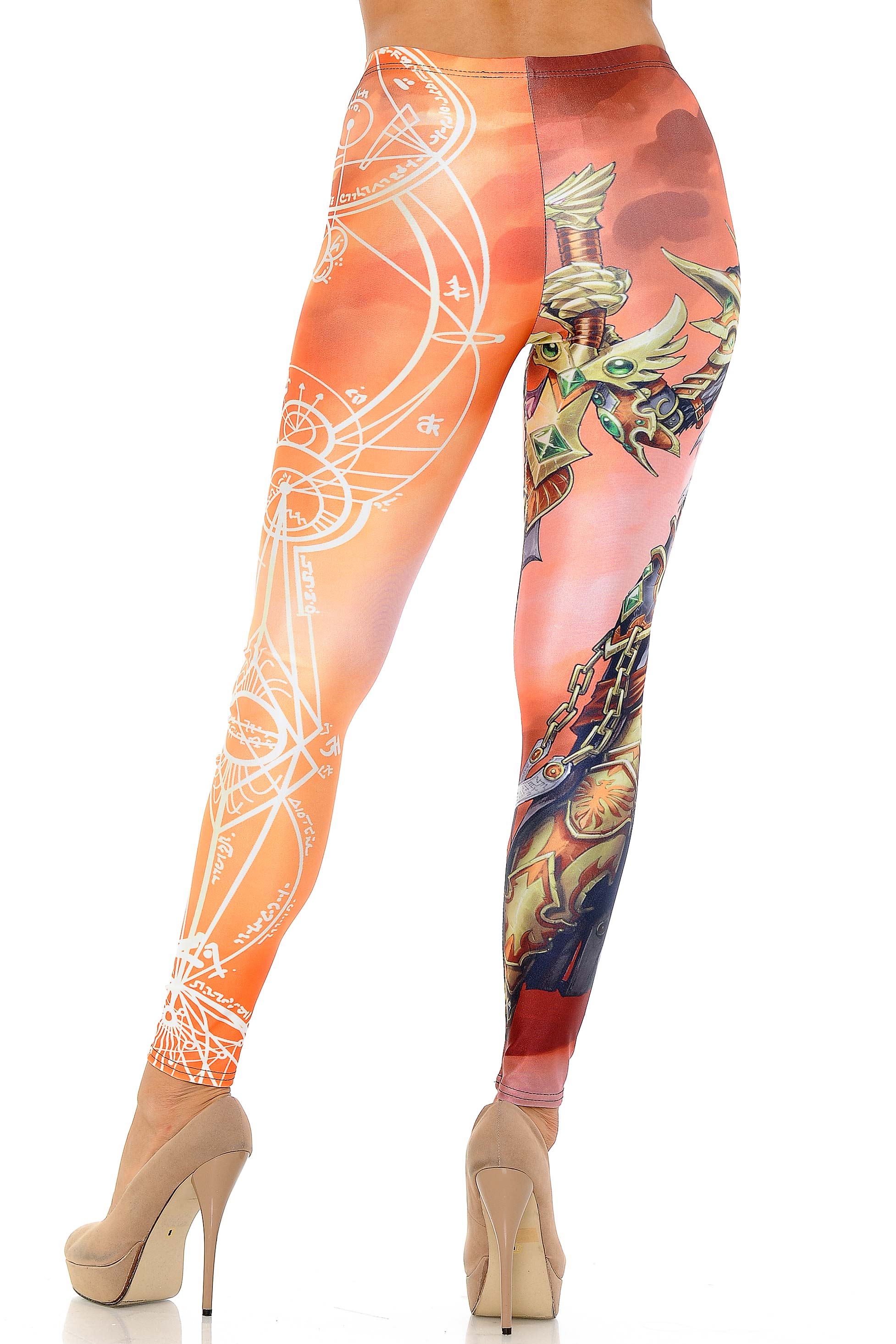 Wholesale Graphic Print Female Elf Warrior Leggings