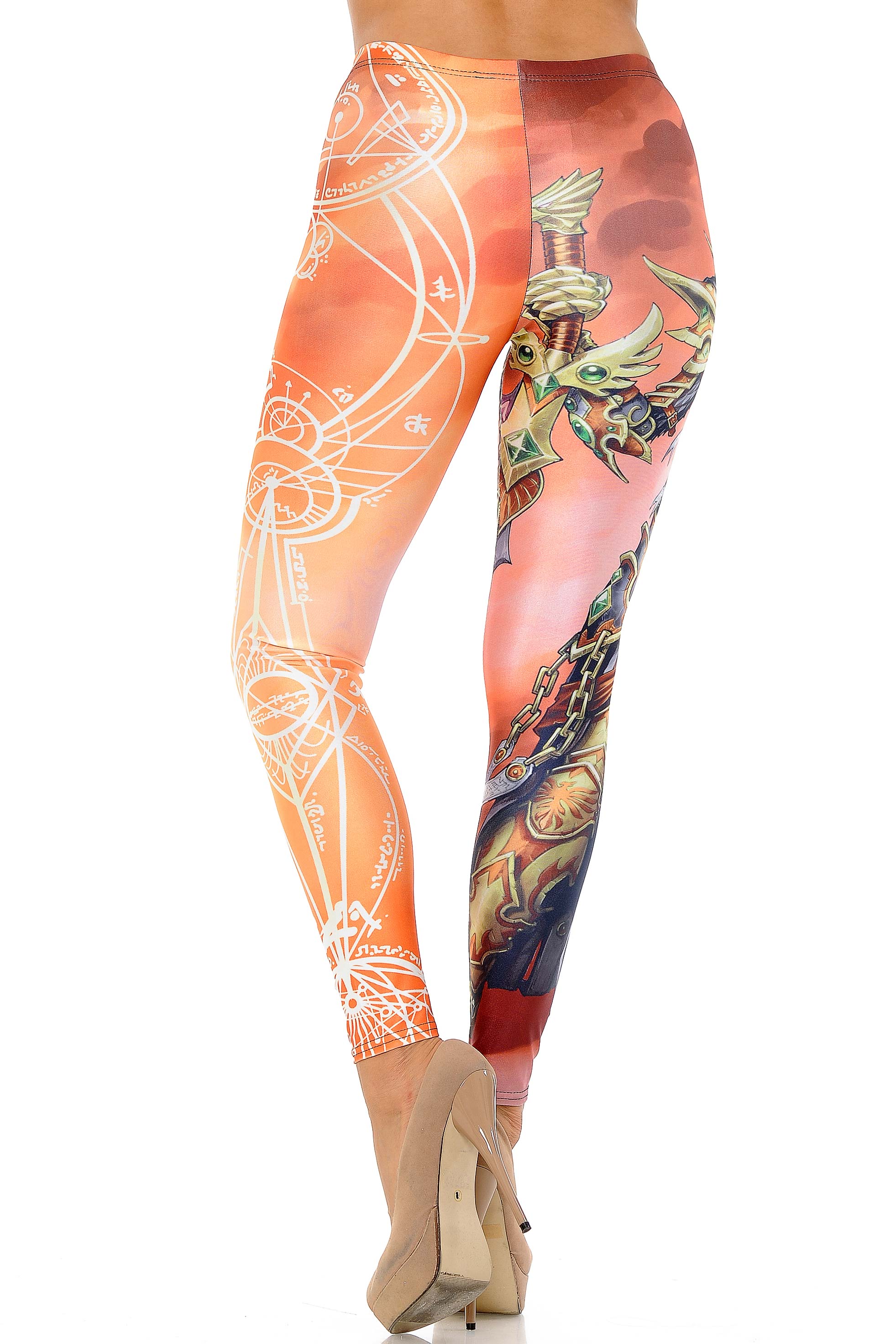 Wholesale Graphic Print Female Elf Warrior Leggings