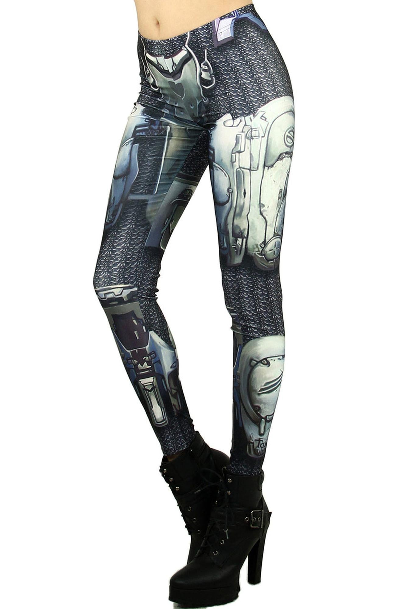 Wholesale Graphic Robotic Armor Leggings