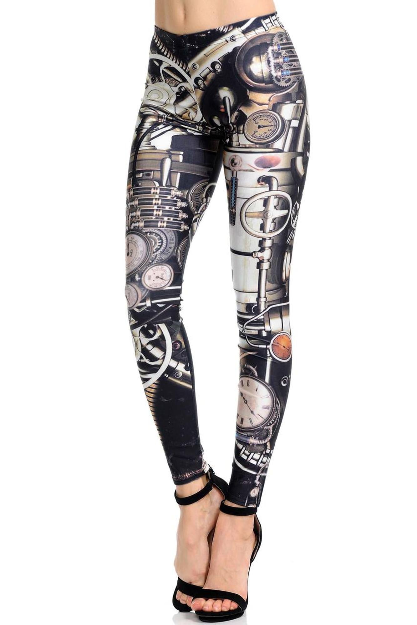 Wholesale Premium Graphic Print Moxie Steampunk Leggings