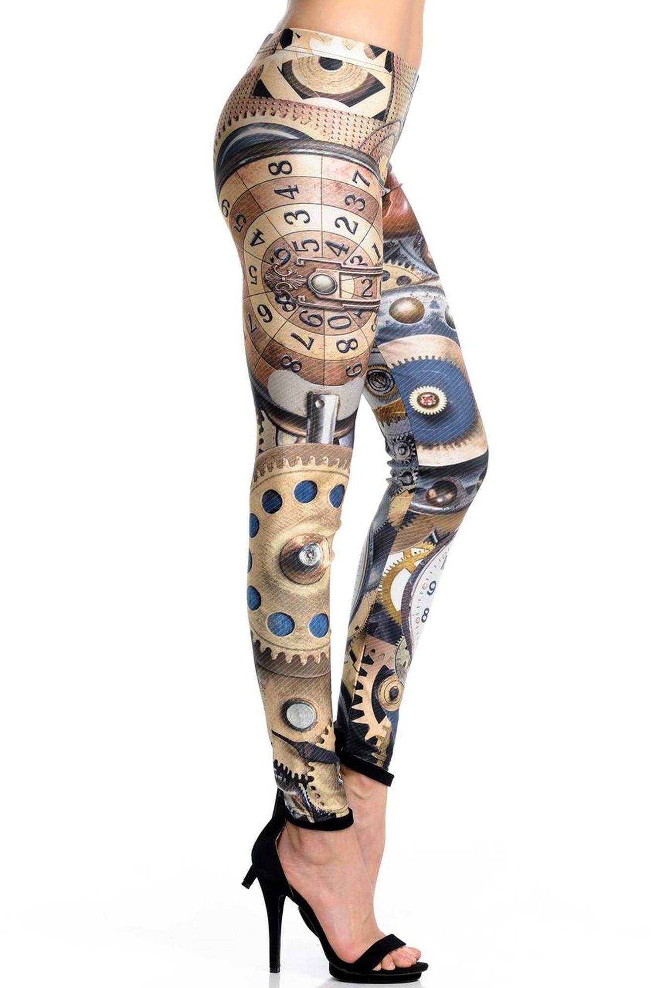 Wholesale Premium Graphic Print Precision Steampunk Leggings