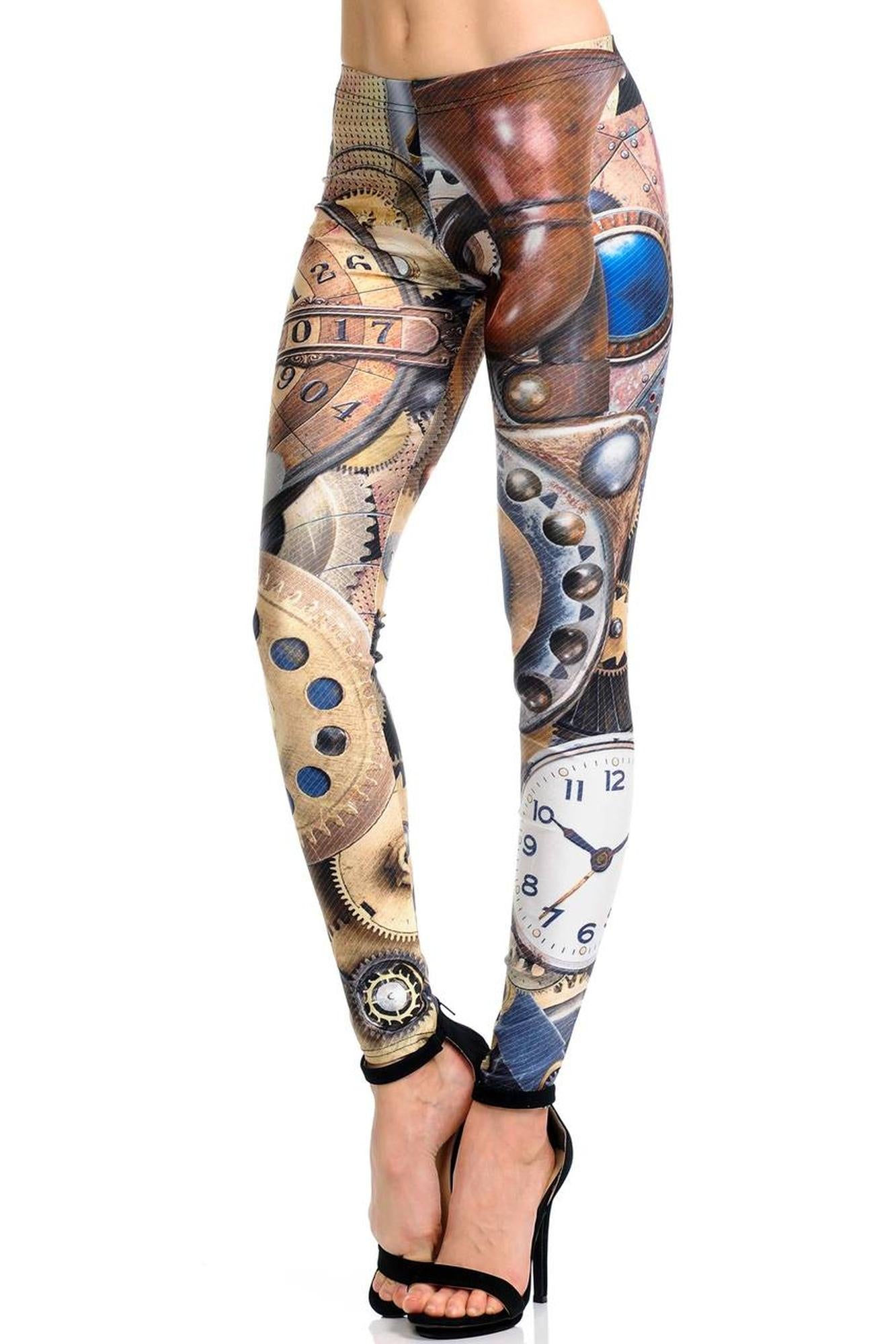 Wholesale Premium Graphic Print Precision Steampunk Leggings