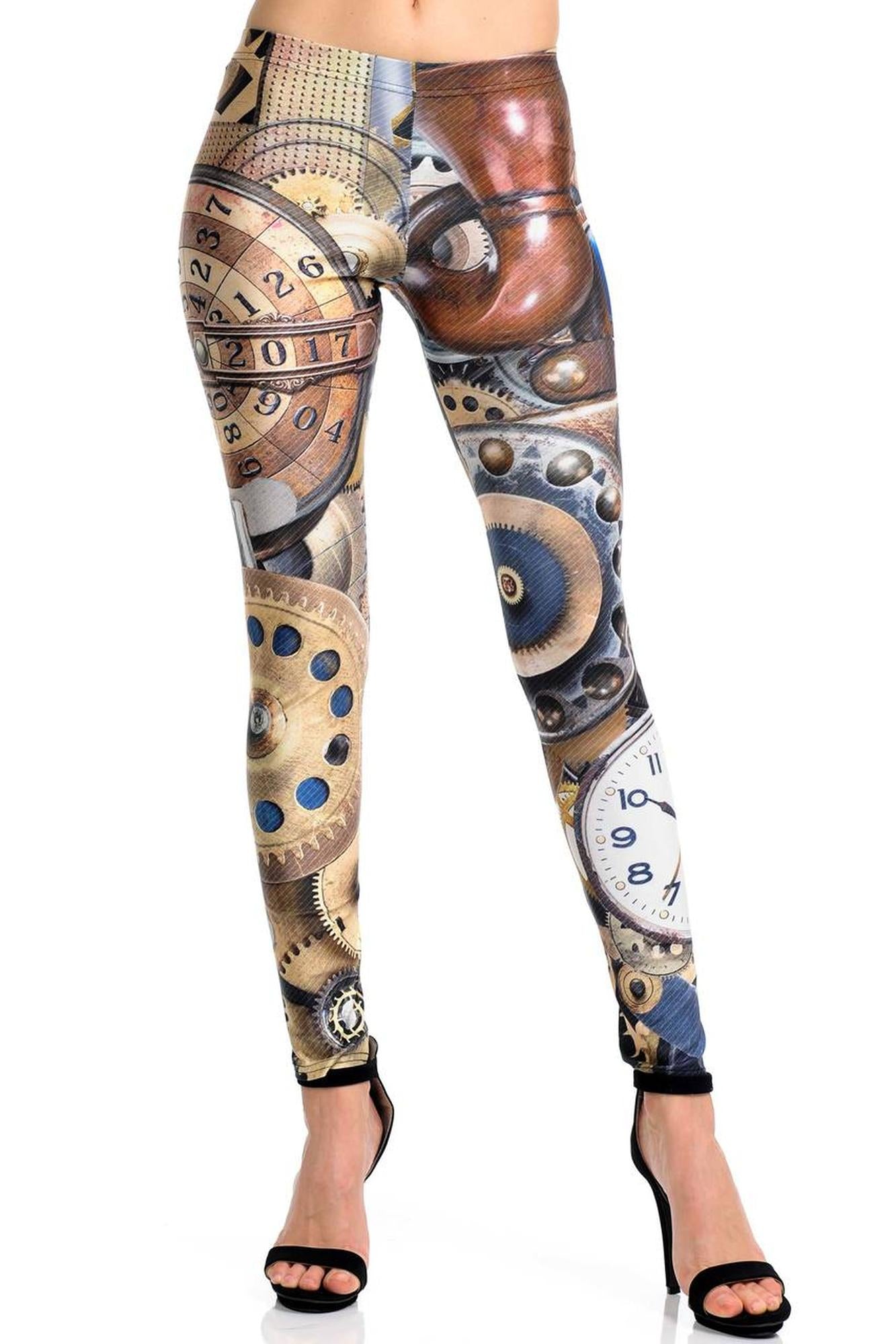 Wholesale Premium Graphic Print Precision Steampunk Leggings