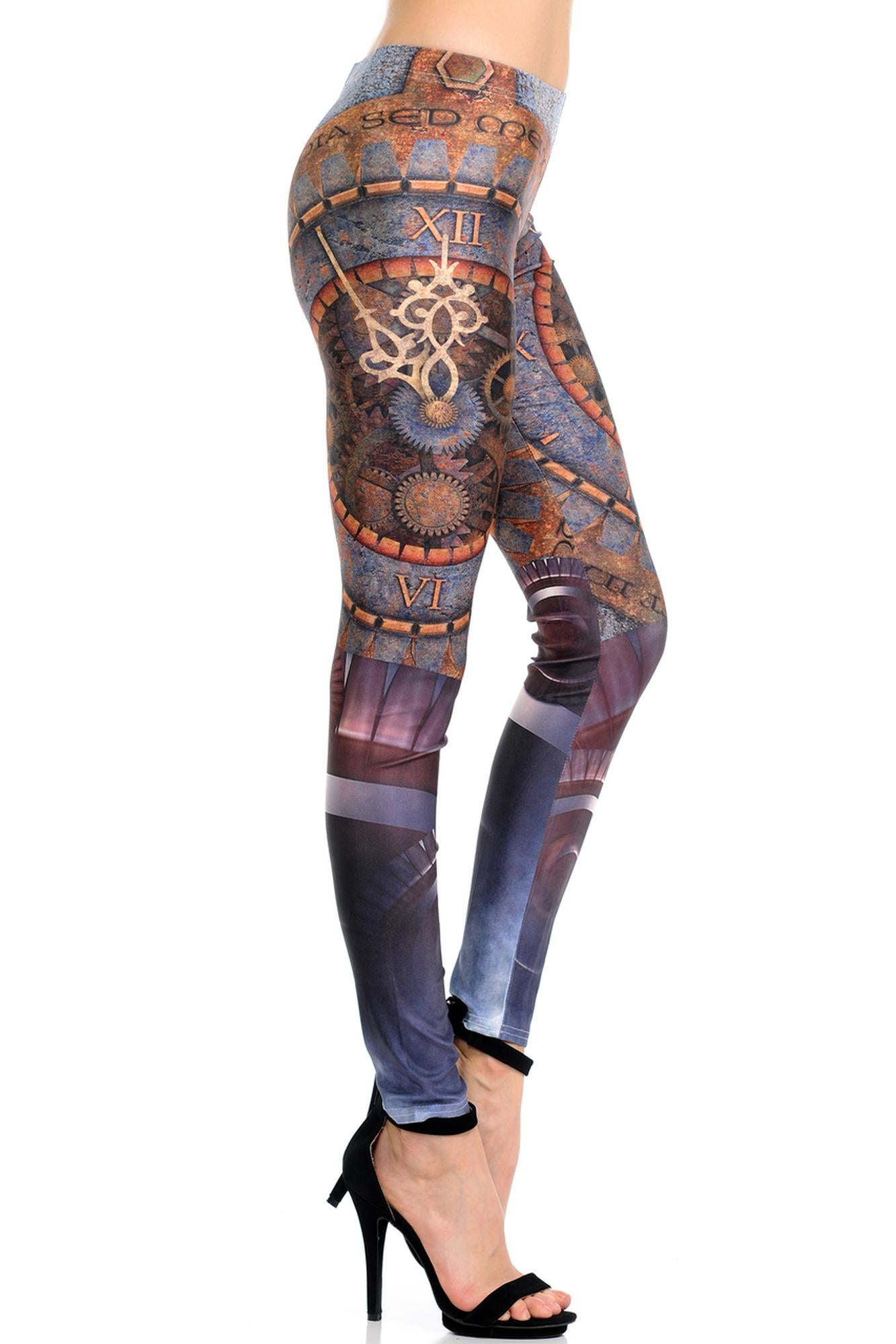 Wholesale Premium Graphic Print Romanus Steampunk Leggings