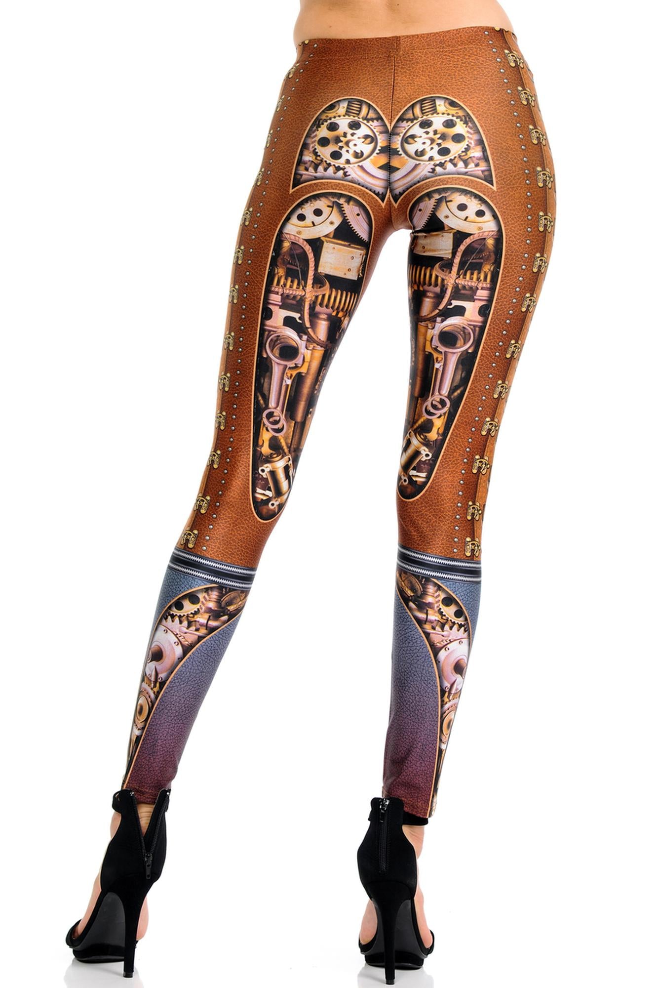 Wholesale Premium Graphic Print Bionic Steampunk Leggings