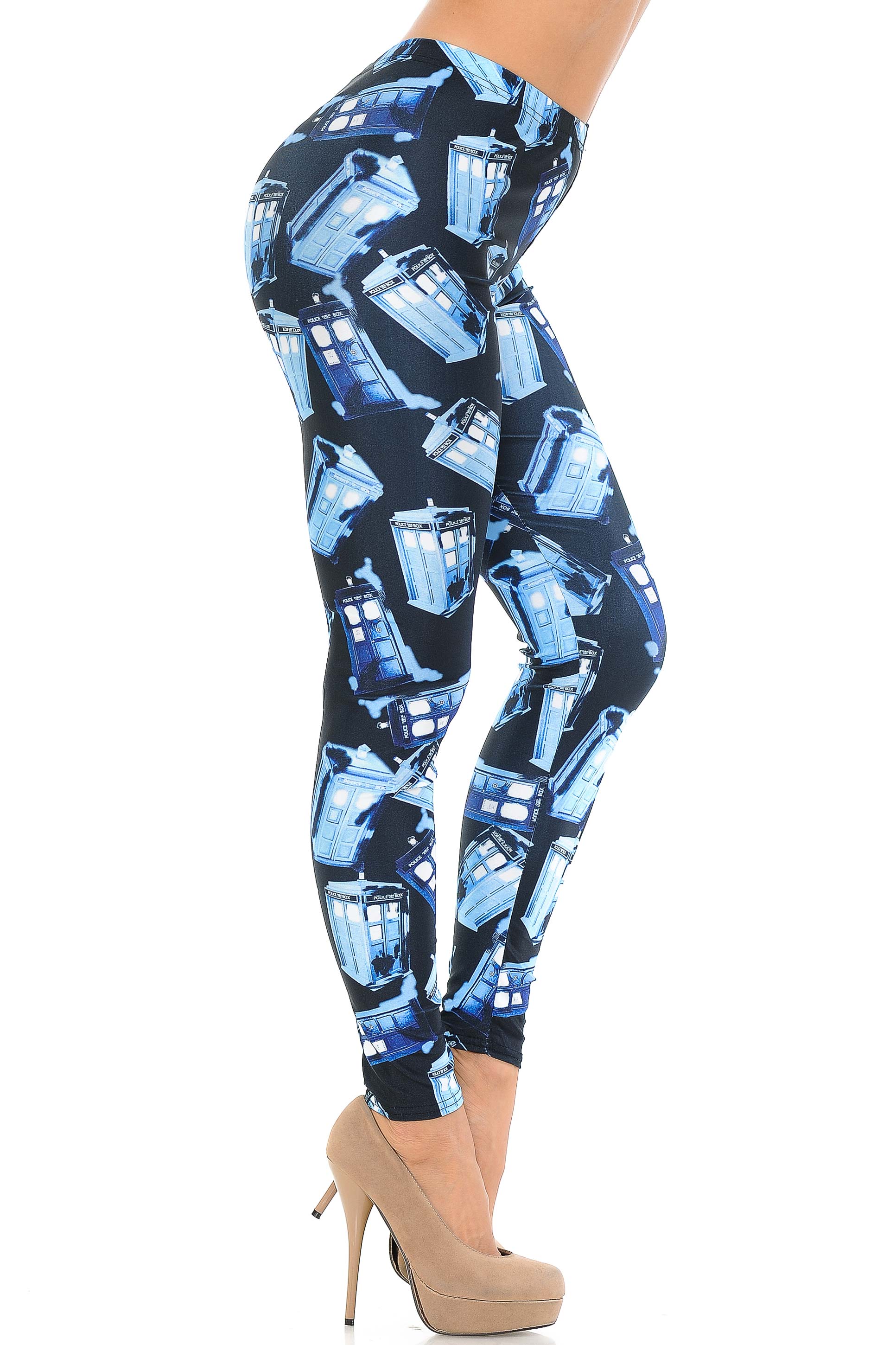 Wholesale Graphic British Police Call Box Leggings