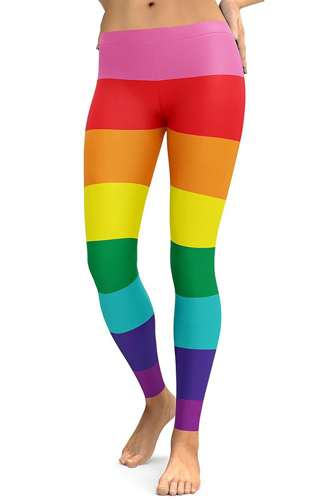 Wholesale Graphic Print Vivid Rainbow Leggings