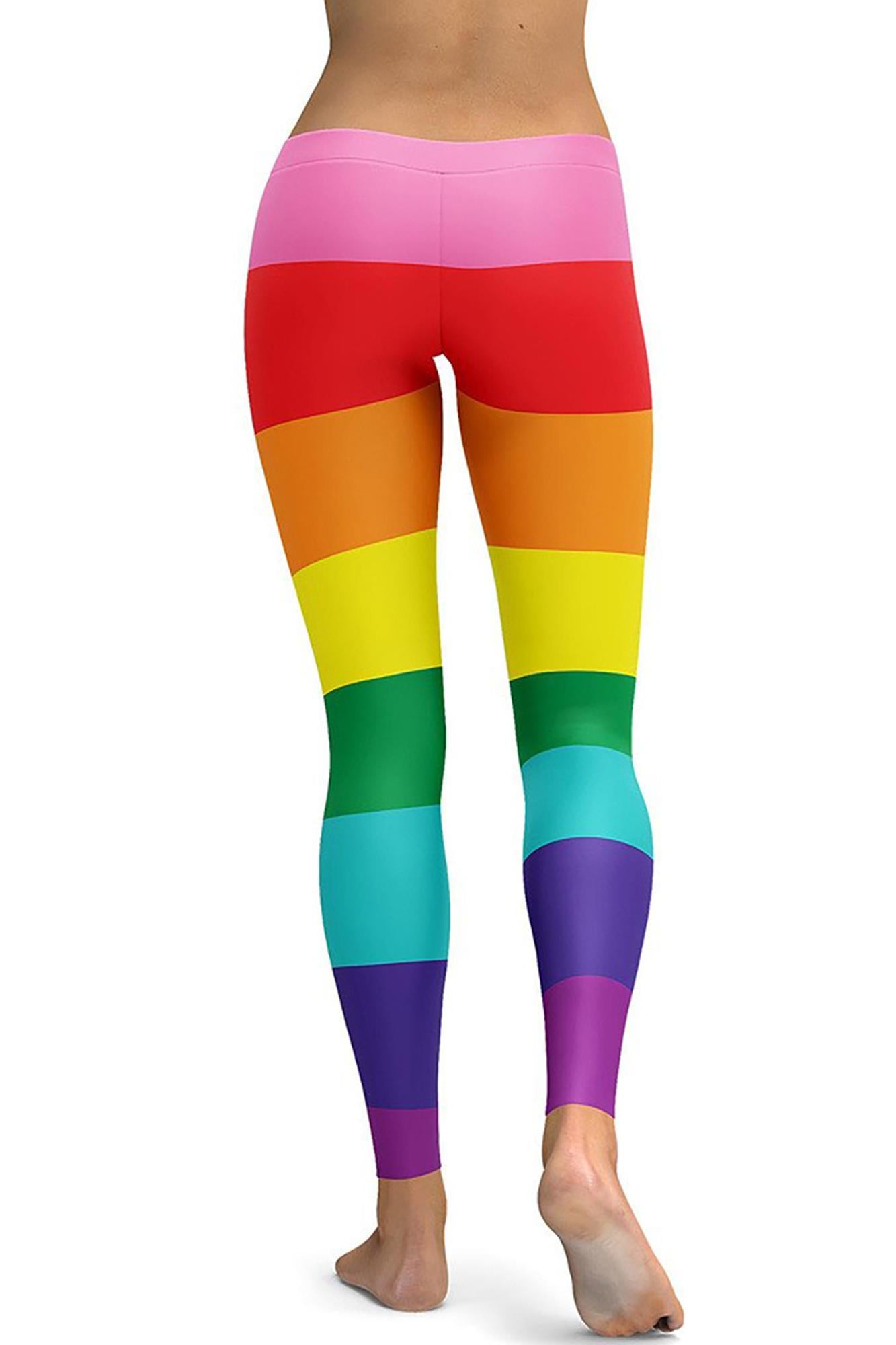 Wholesale Graphic Print Vivid Rainbow Leggings