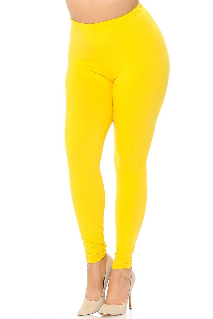 Wholesale Buttery Smooth Basic Solid Extra Plus Size Leggings - 3X-5X - EEVEE