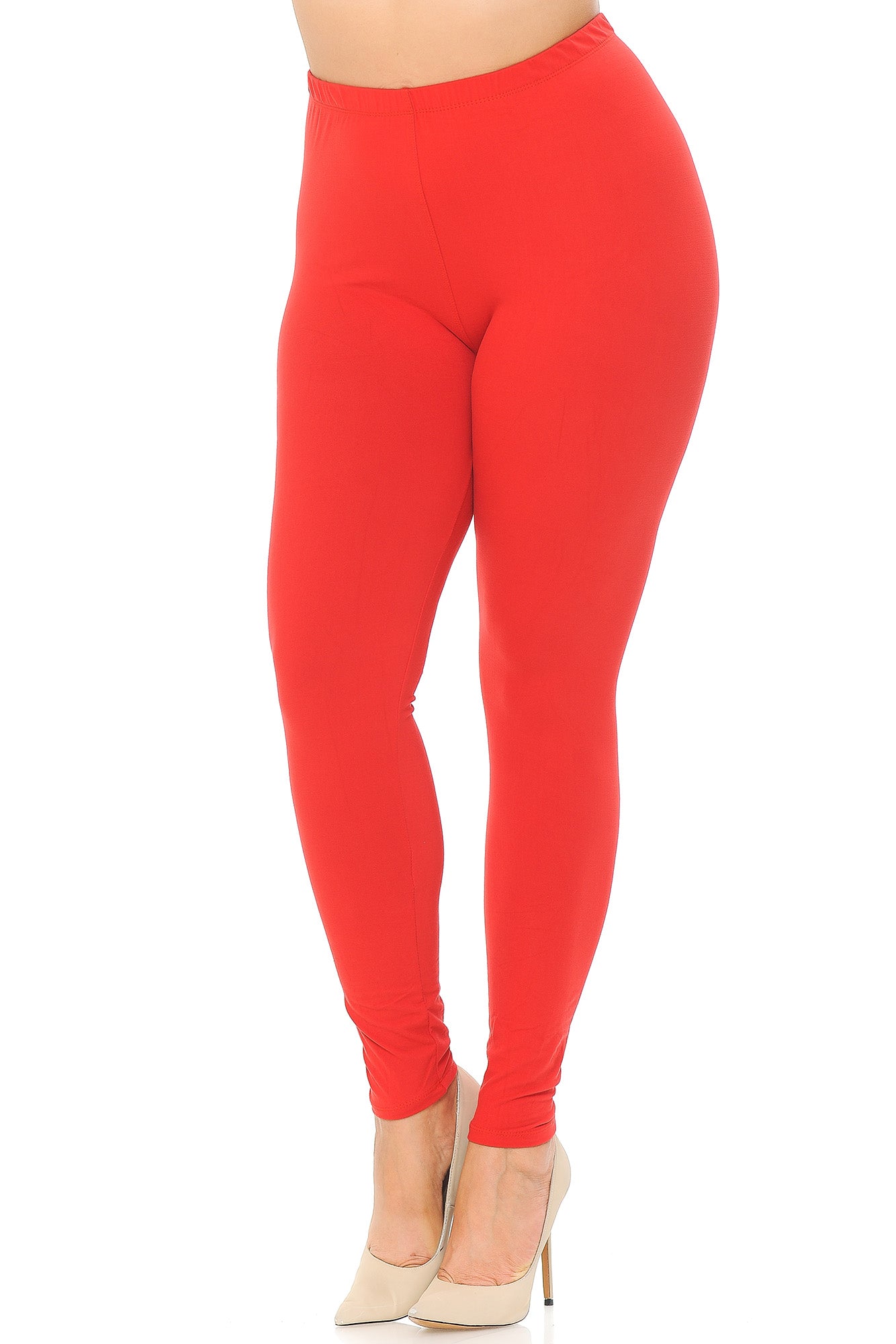 Wholesale Buttery Smooth Basic Solid Extra Plus Size Leggings - 3X-5X - EEVEE