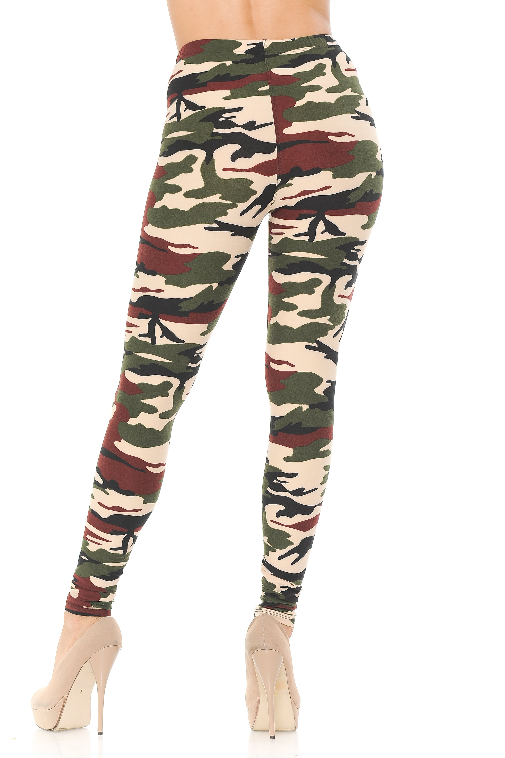 Wholesale Buttery Smooth Cozy Camouflage Extra Plus Size Leggings - 3X-5X