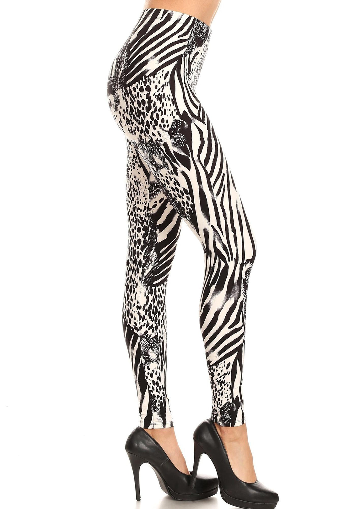 Wholesale Buttery Smooth Wild Safari Extra Plus Size Leggings - 3X-5X