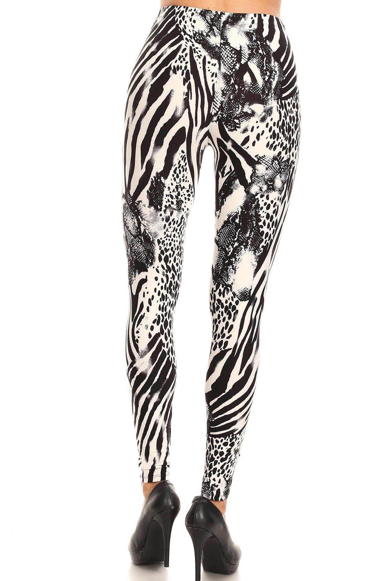 Wholesale Buttery Smooth Wild Safari Extra Plus Size Leggings - 3X-5X