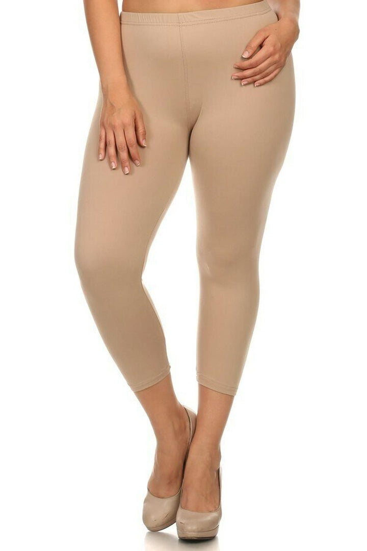 Wholesale Buttery Smooth Basic Solid Extra Plus Size Capris - 3X-5X - New Mix