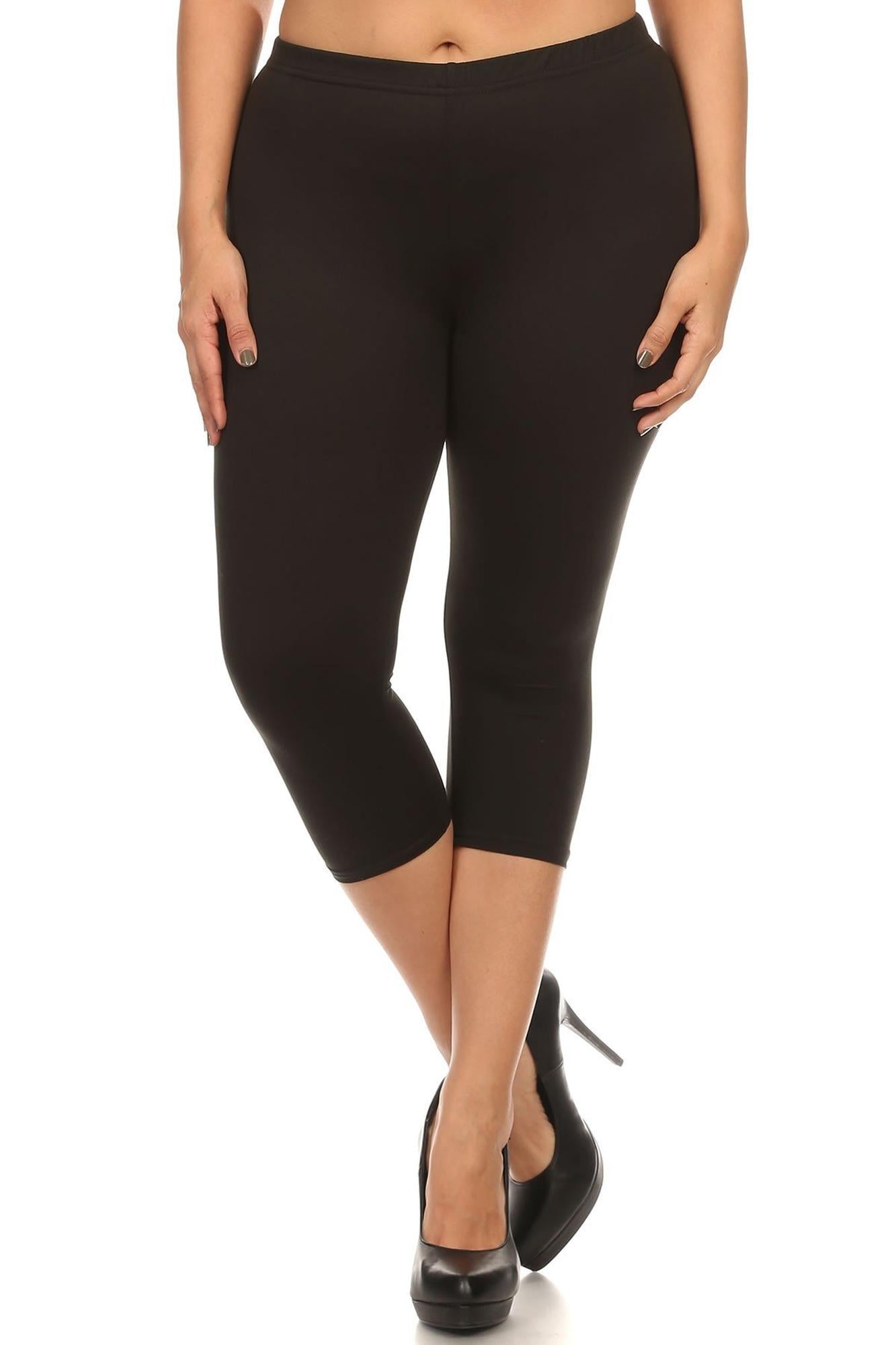 Wholesale Buttery Smooth Basic Solid Extra Plus Size Capris - 3X-5X - New Mix