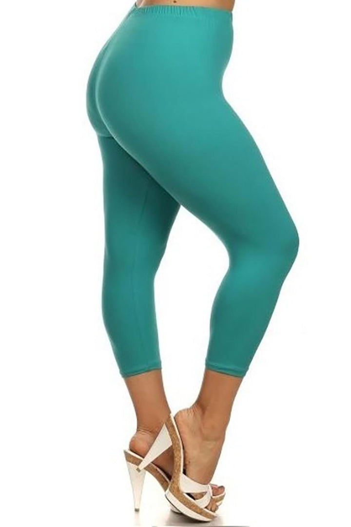 Wholesale Buttery Smooth Basic Solid Extra Plus Size Capris - 3X-5X - New Mix