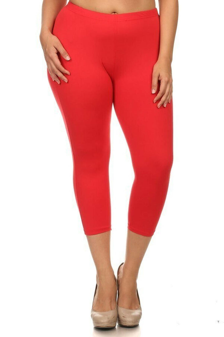 Wholesale Buttery Smooth Basic Solid Extra Plus Size Capris - 3X-5X - New Mix