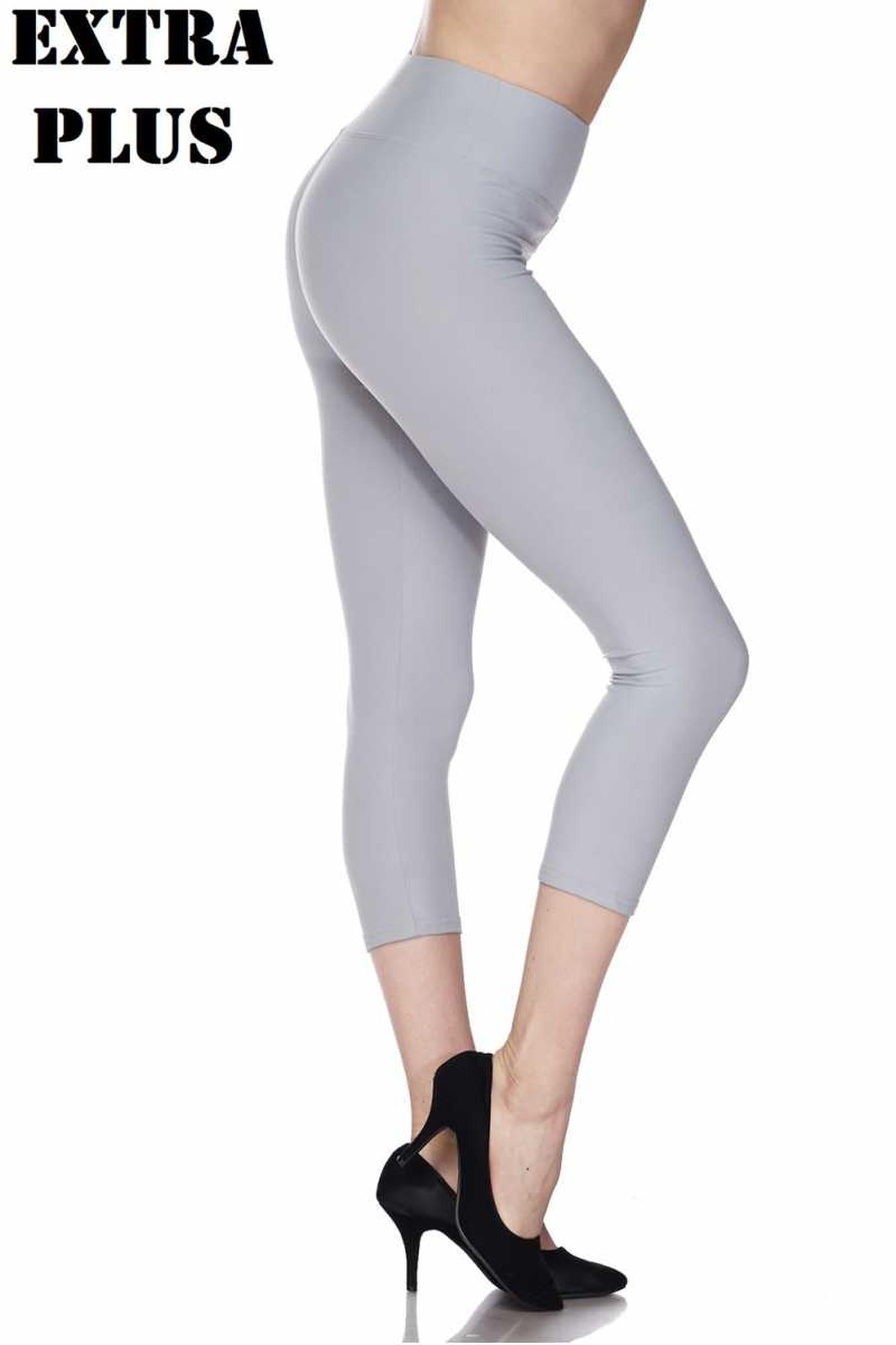 Wholesale Buttery Smooth Basic Solid High Waisted Extra Plus Size Capris - 3 Inch - 3X-5X  - New Mix