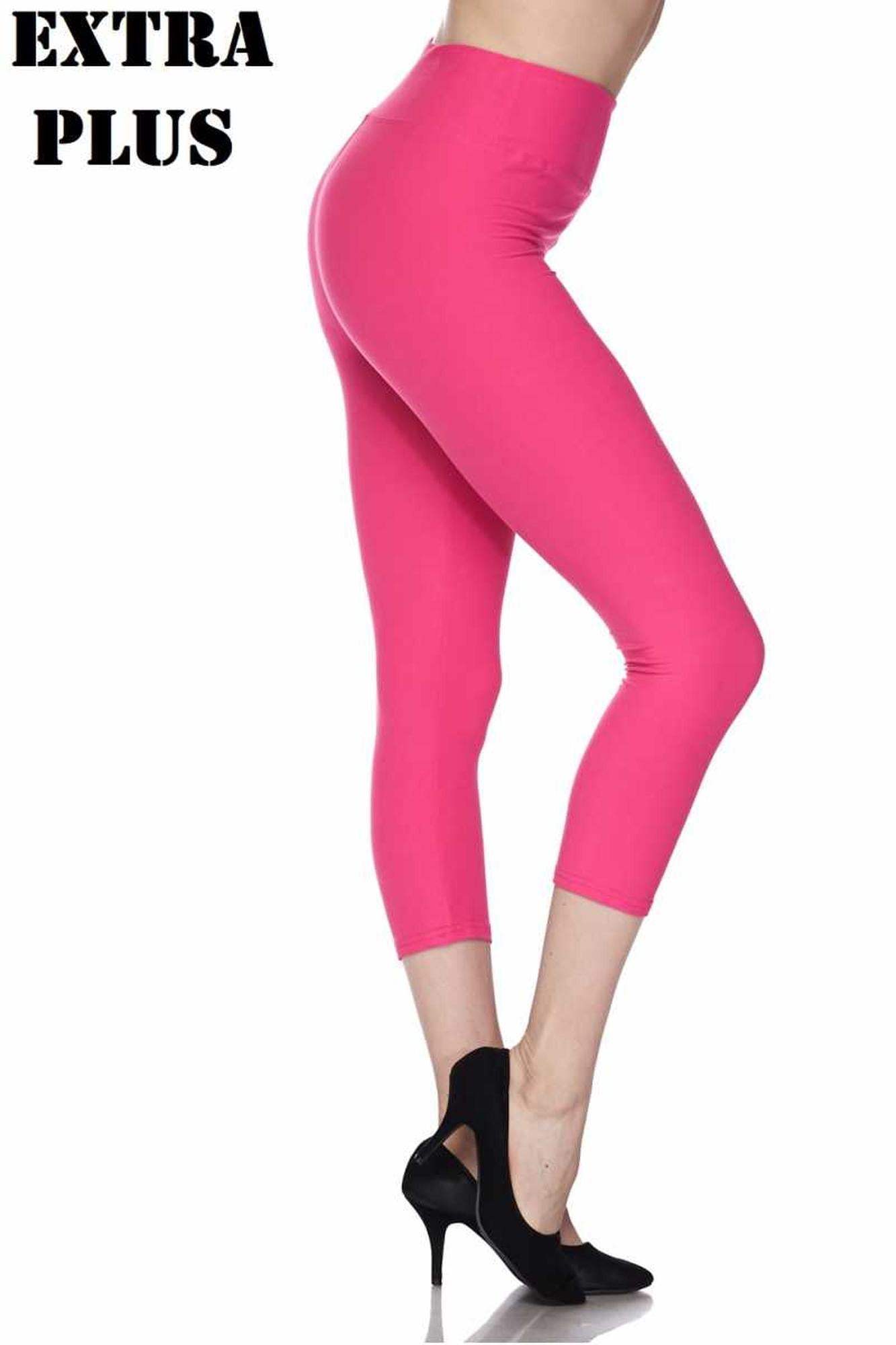 Wholesale Buttery Smooth Basic Solid High Waisted Extra Plus Size Capris - 3 Inch - 3X-5X  - New Mix