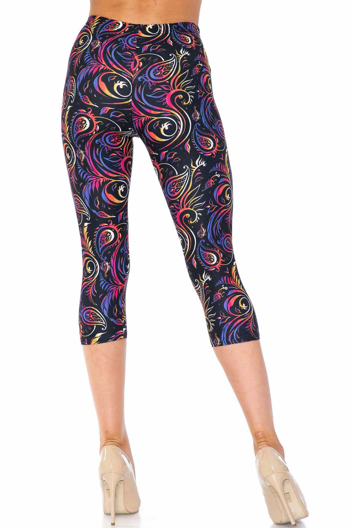 Wholesale Creamy Soft Ombre Paisley Swirl Extra Plus Size Capris - 3X-5X - USA Fashion