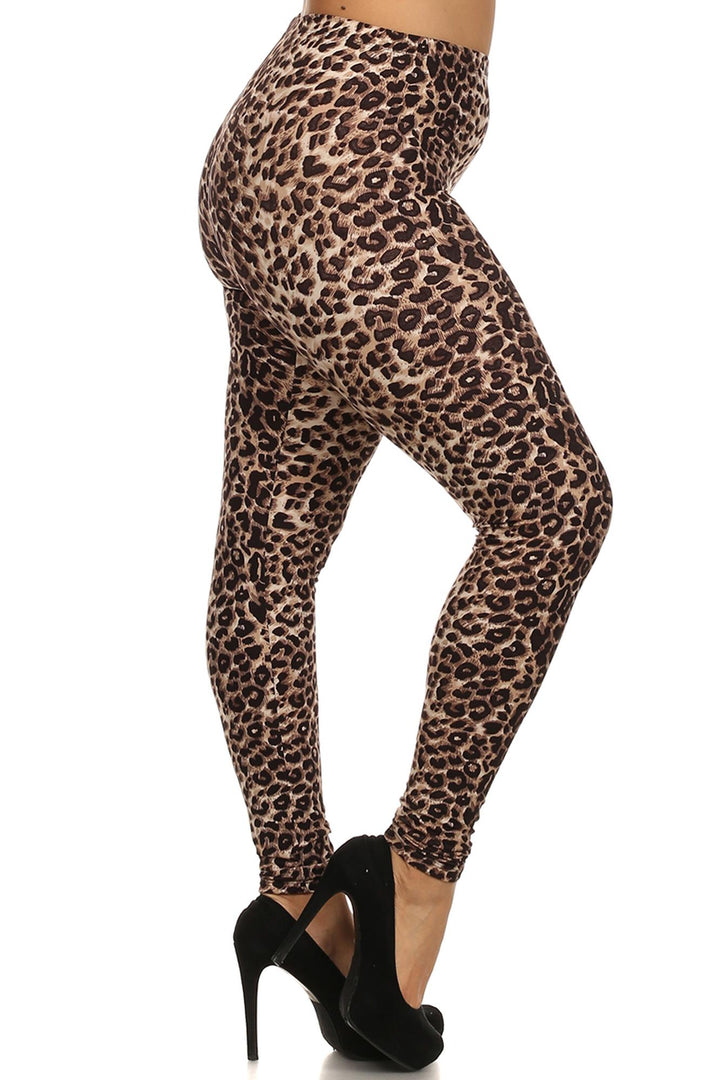 Wholesale Buttery Smooth Feral Cheetah Extra Plus Size Leggings - 3X-5X